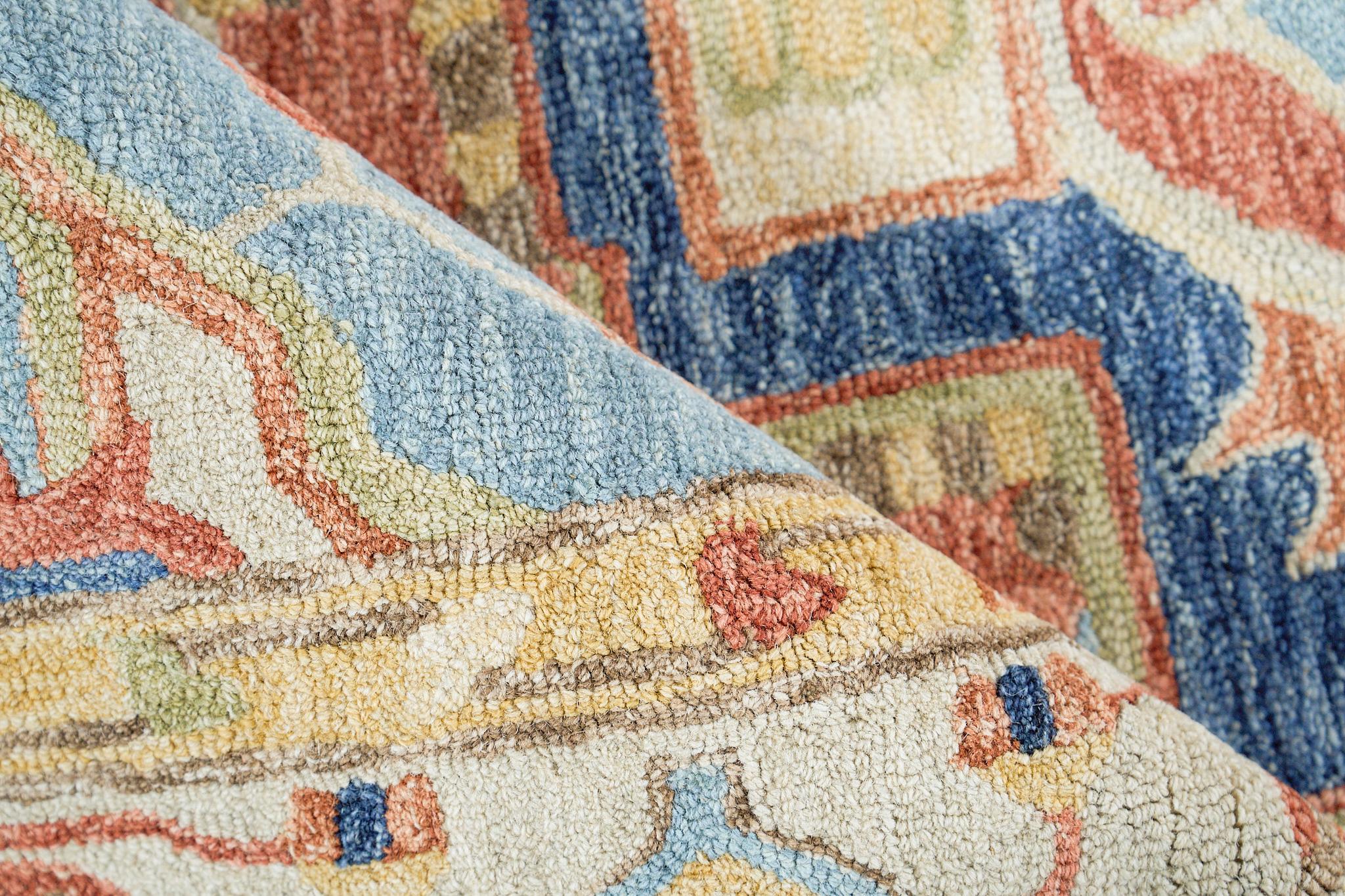 Exquisite Rugs Richmond Serapi Handmade Hand-Tufted New Zealand Wool On Canvas 6796 Beige/Red 14' X 10' Area Rug - Image 5