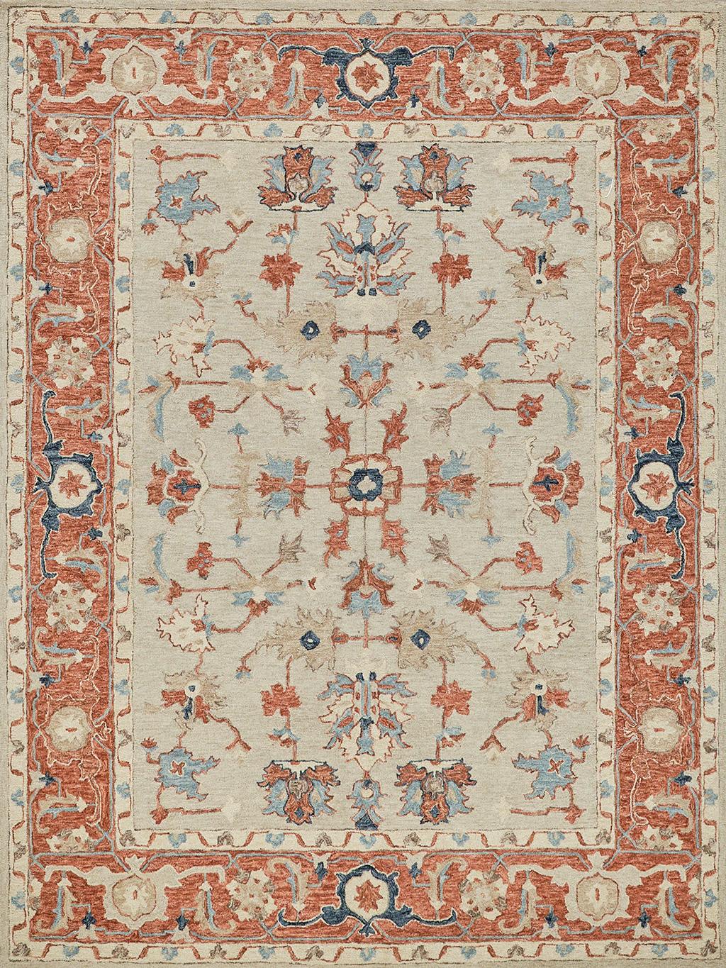 Exquisite Rugs Richmond Serapi Handmade Hand-Tufted New Zealand Wool On Canvas 6798 Beige/Rust 8' X 5' Area Rug
