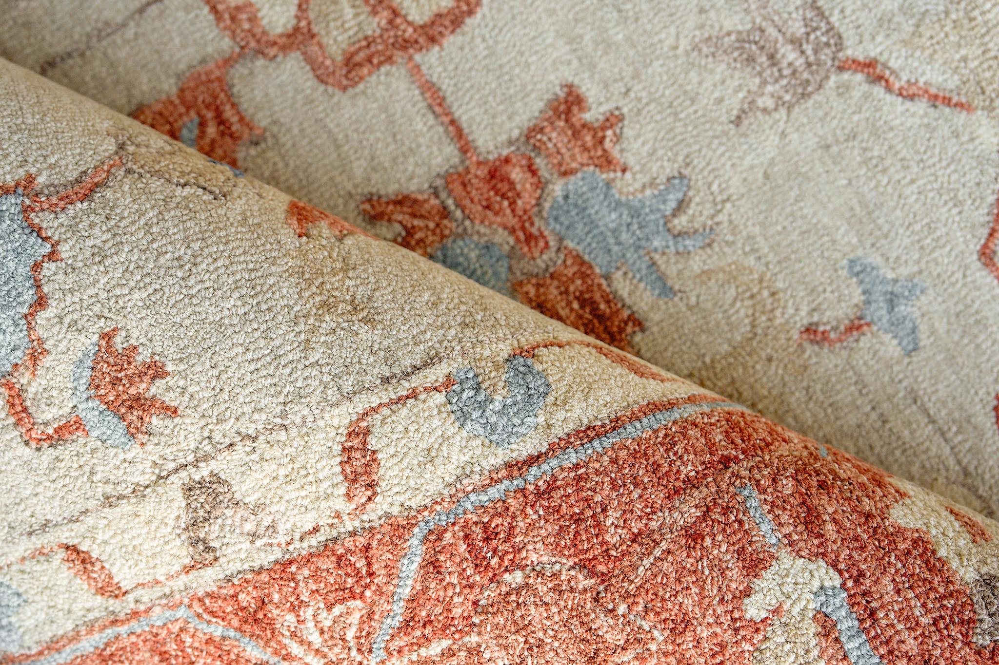 Exquisite Rugs Richmond Serapi Handmade Hand-Tufted New Zealand Wool On Canvas 6798 Beige/Rust 8' X 5' Area Rug - Image 5