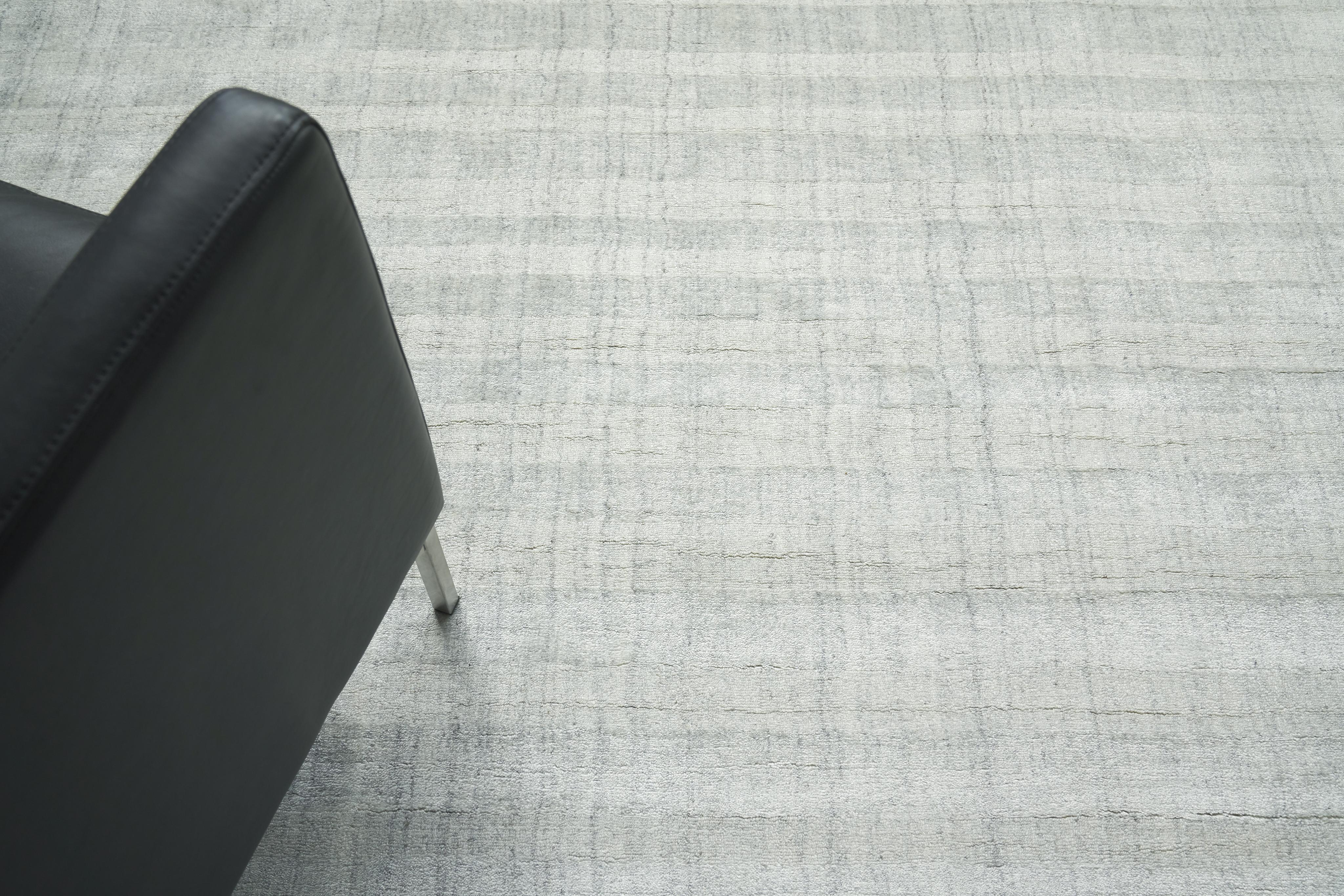 Exquisite Rugs Robin Stripe Hand-Loomed Bamboo Silk/Wool 3783 Ivory/Gray 11' X 10' Area Rug - Image 2