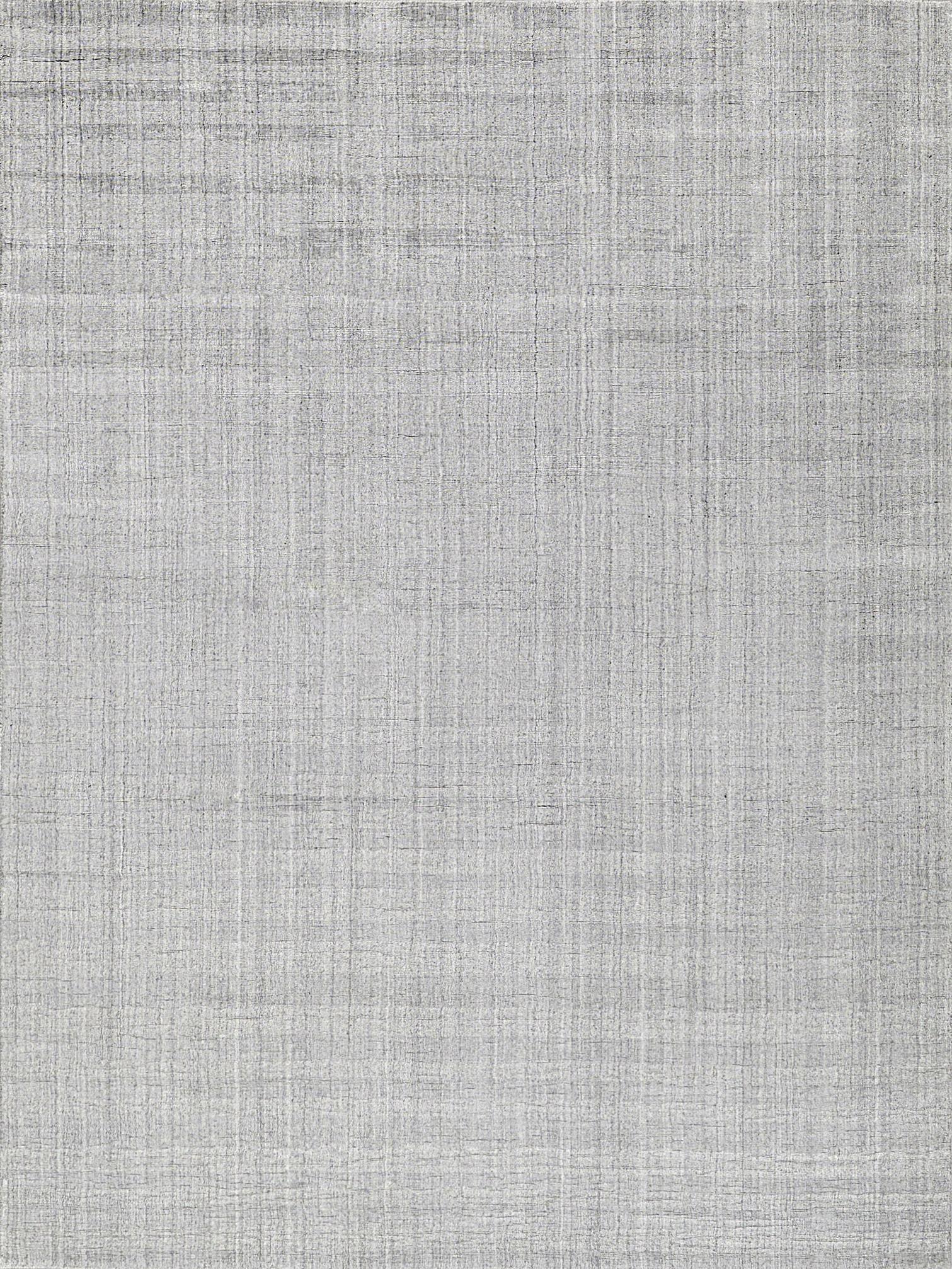Exquisite Rugs Robin Stripe Handloomed Bamboo Silk And New Zealand Wool 5624 Light Silver 9' X 6' Area Rug