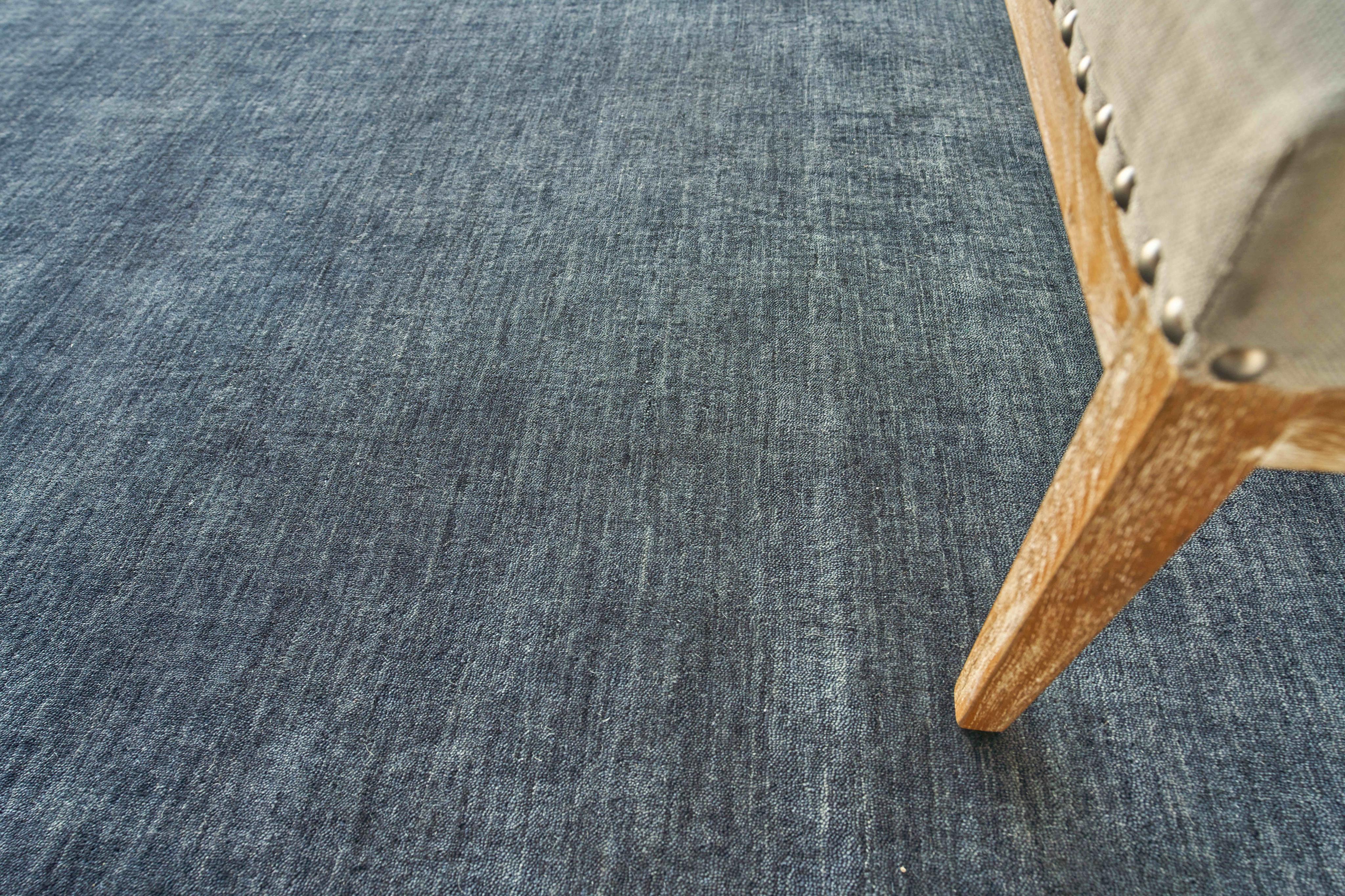 Exquisite Rugs Roche Hand Loomed New Zealand Wool In 2735 Dark Blue 18' X 14' Area Rug - Image 7