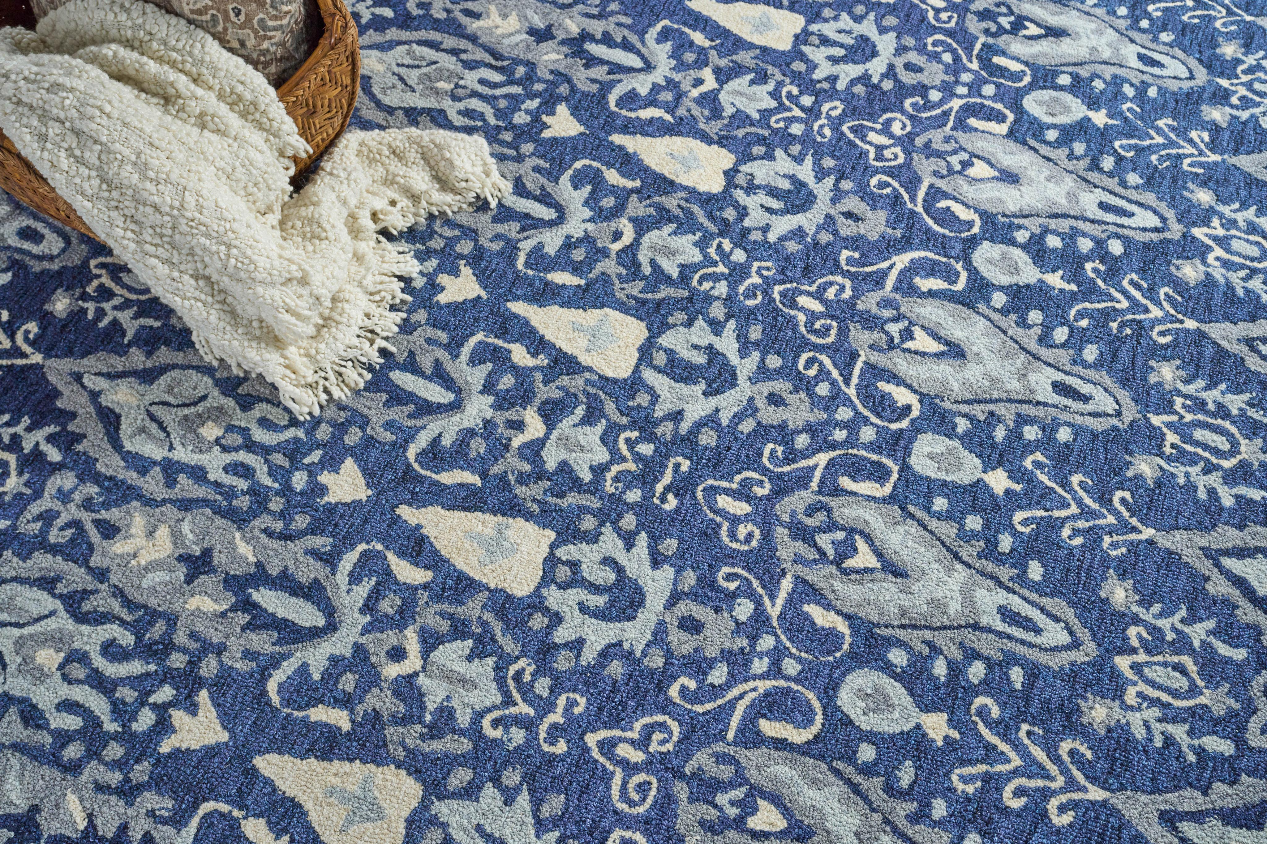 Exquisite Rugs Sarasota Hand Tufted New Zealand Wool In 5251 Navy/Gray 18' X 14' Area Rug - Image 2