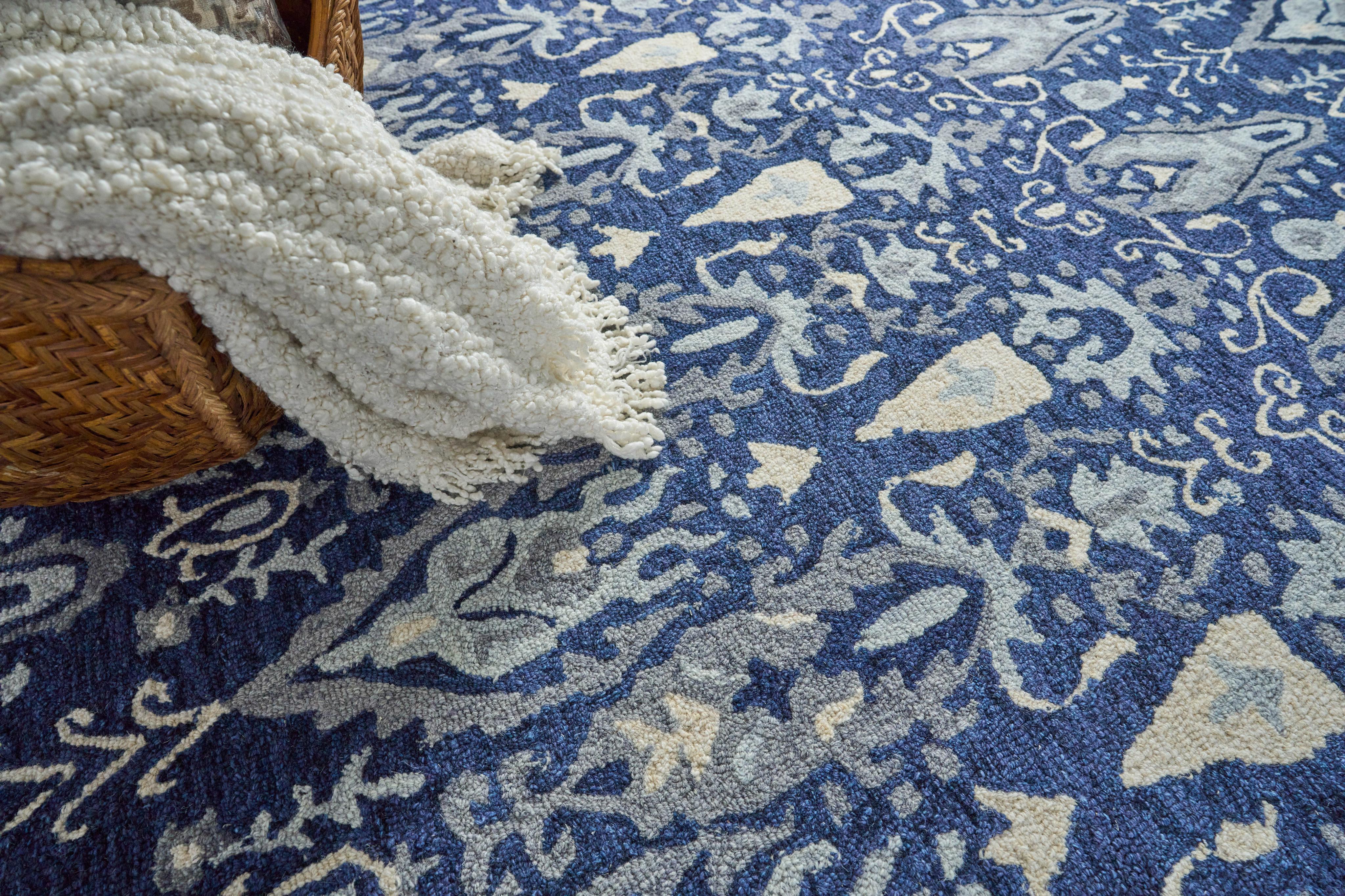 Exquisite Rugs Sarasota Hand Tufted New Zealand Wool In 5251 Navy/Gray 18' X 14' Area Rug - Image 7