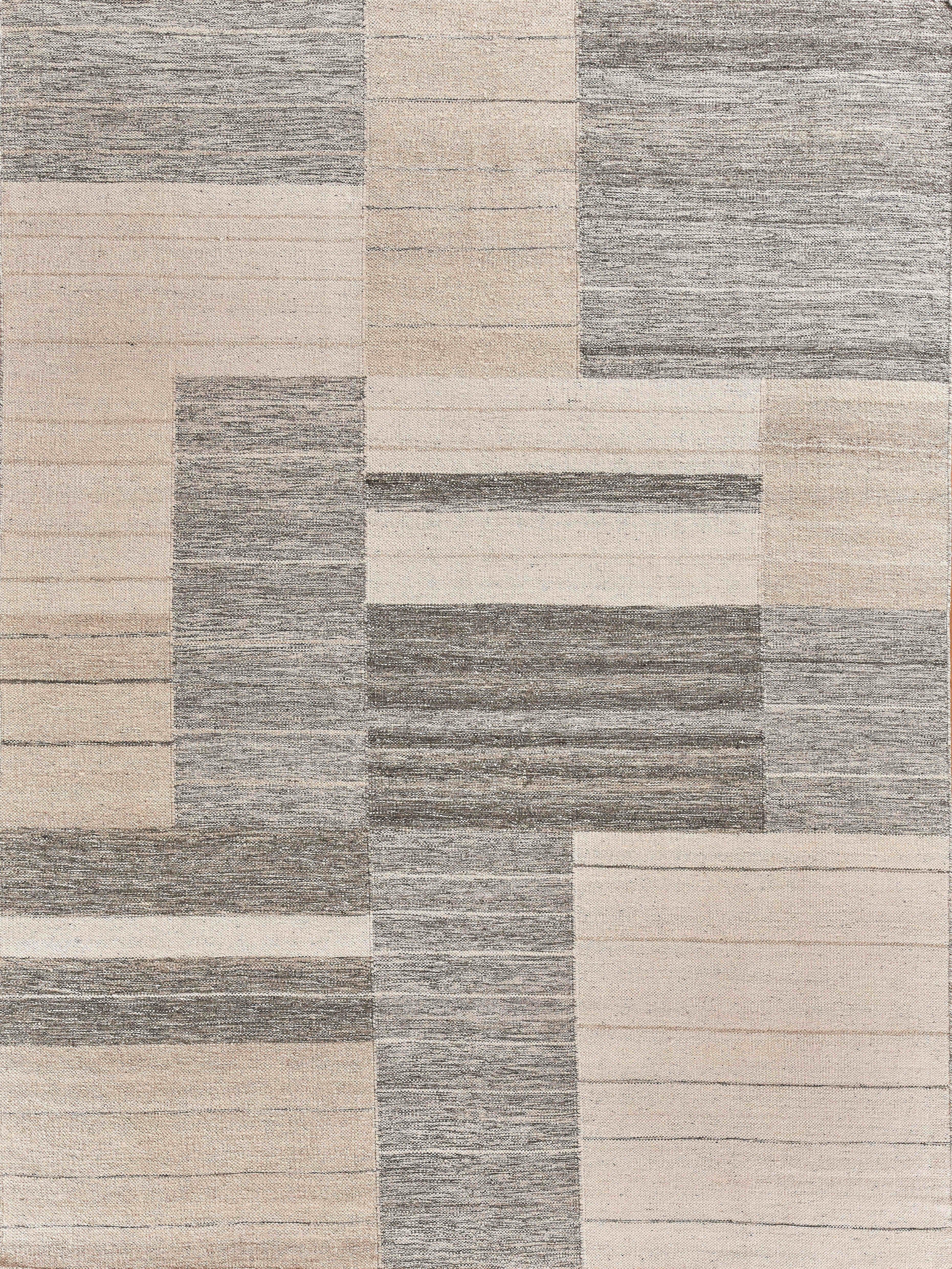 Exquisite Rugs Scandinavian Hand-Loomed New Zealand Wool 4591 Ivory/Blue/Gray 14' X 10' Area Rug