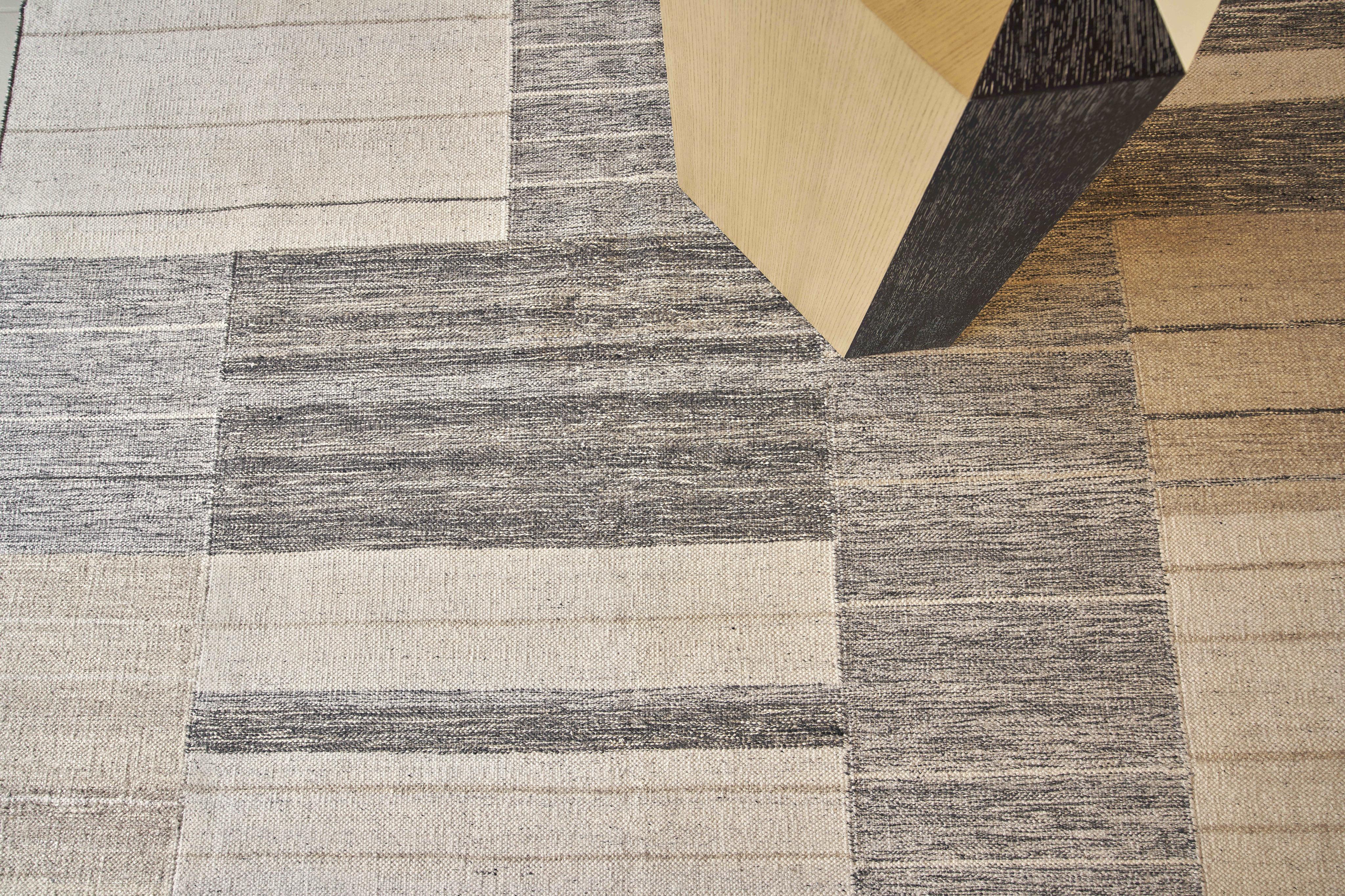 Exquisite Rugs Scandinavian Hand-Loomed New Zealand Wool 4591 Ivory/Blue/Gray 14' X 10' Area Rug - Image 6