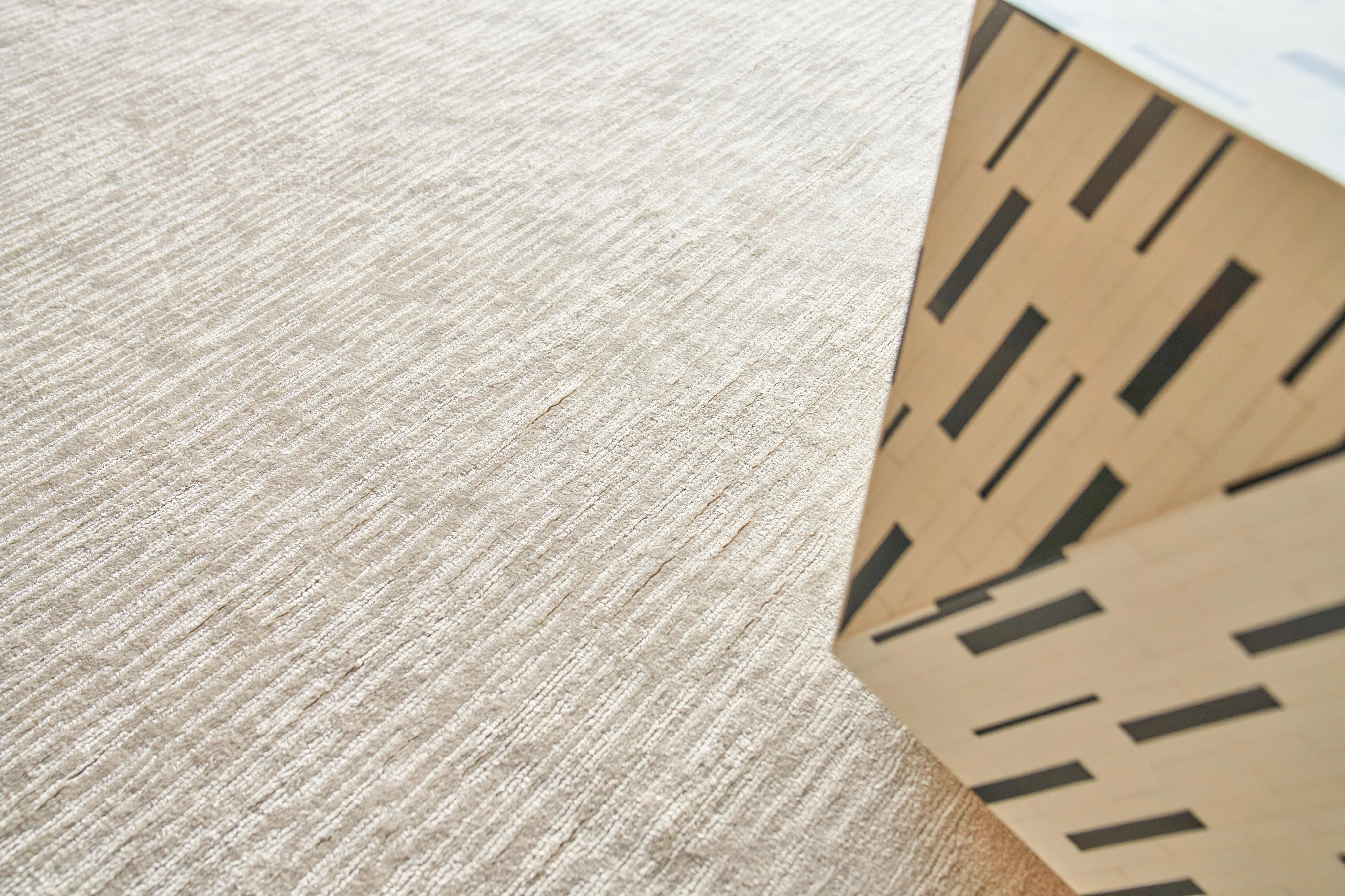 Exquisite Rugs Tangaro Hand-Loomed Bamboo Silk/Banana Silk 4436 Light Beige 12' X 9' Area Rug - Image 2
