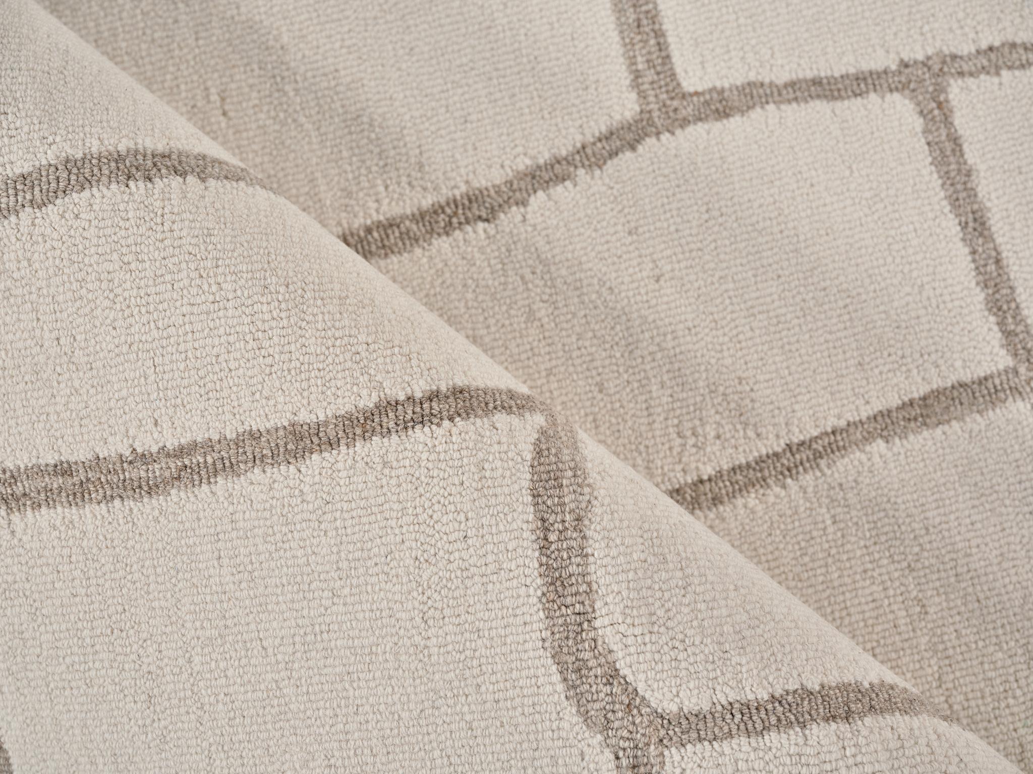 Exquisite Rugs Tangiers Handmade Hand-Tufted New Zealand Wool On Canvas 6846 Ivory/Beige 18' X 14' Area Rug - Image 5