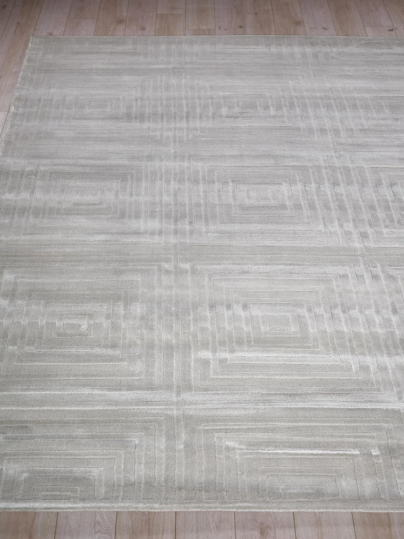 Exquisite Rugs Tovello Modern Handmade Silky Nylon In 6747 Light Silver 14' X 14' Area Rug - Image 4