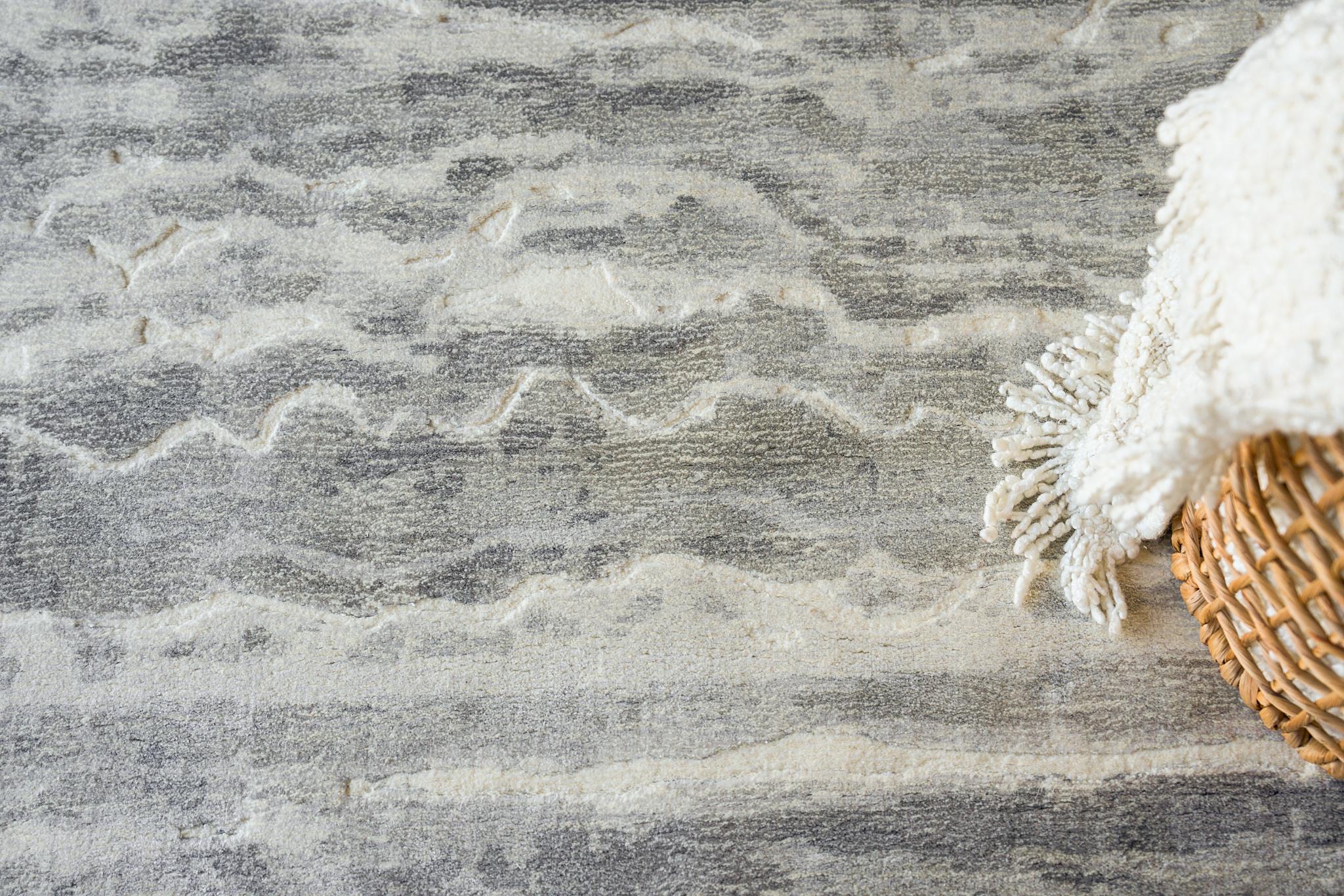 Exquisite Rugs Travertine 6804 Silver Wool/Bamboo Silk Handloomed 10' X 8' Area Rug - Image 8