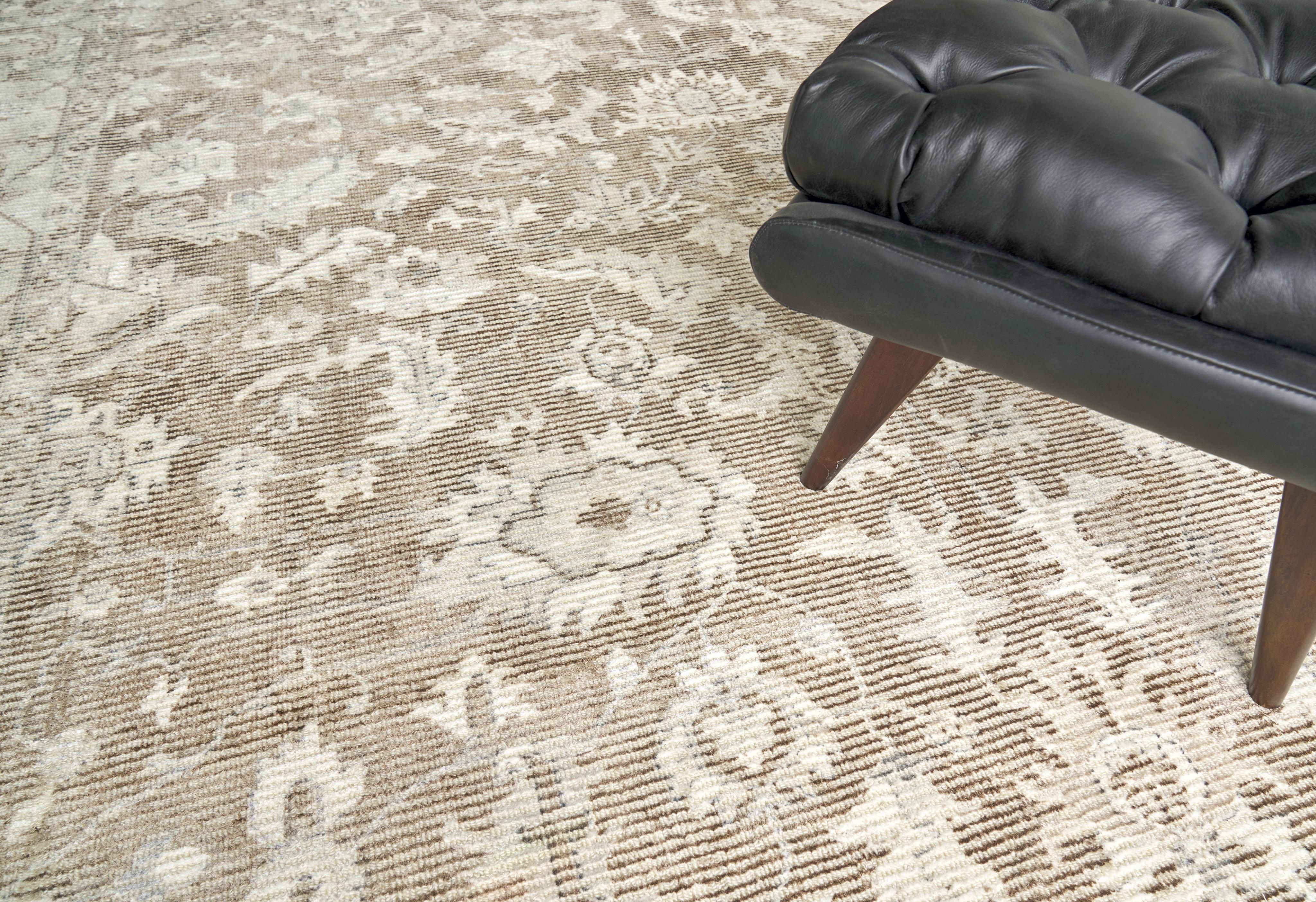 Exquisite Rugs Tuscany Hand-Loomed Wool/Bamboo Silk 4106 Brown 10' X 8' Area Rug - Image 2