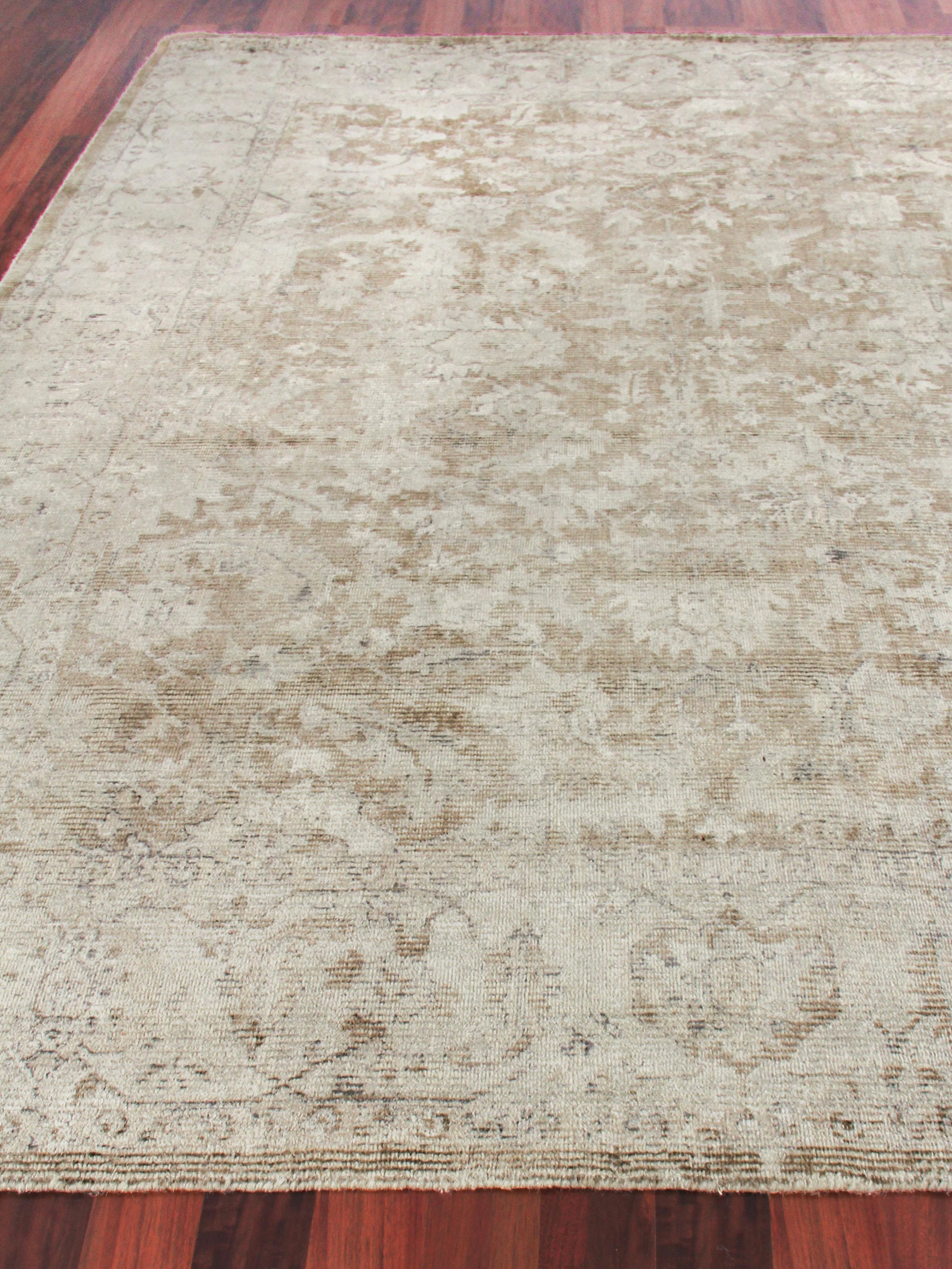 Exquisite Rugs Tuscany Hand-Loomed Wool/Bamboo Silk 4106 Brown 10' X 8' Area Rug - Image 4