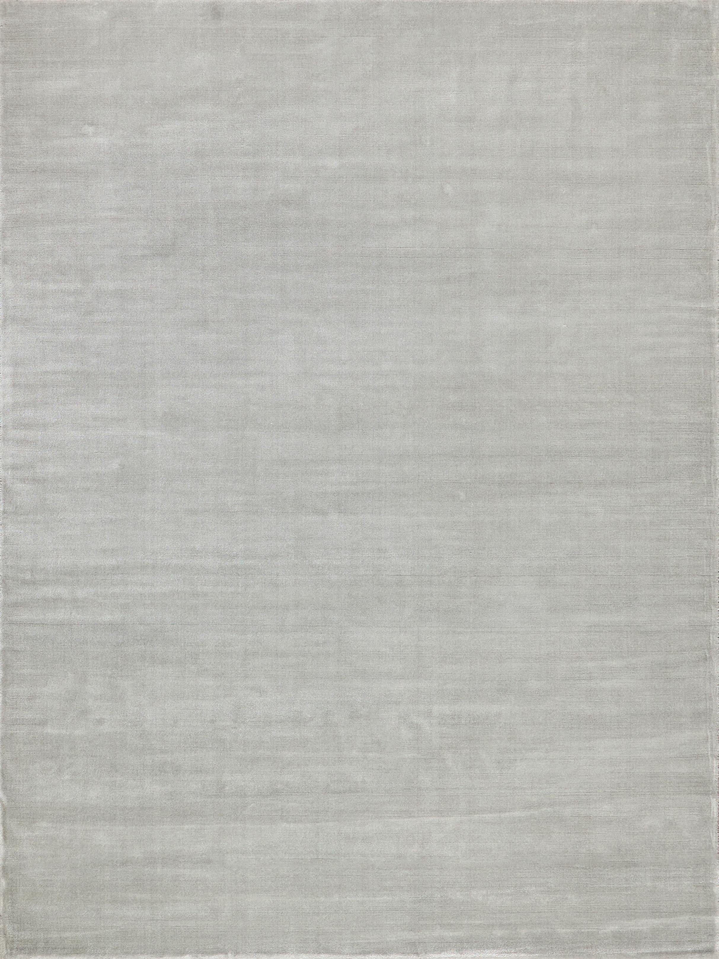 Exquisite Rugs Velutto Modern Handmade Silky Nylon In 6538 Light Silver 10' X 10' Area Rug