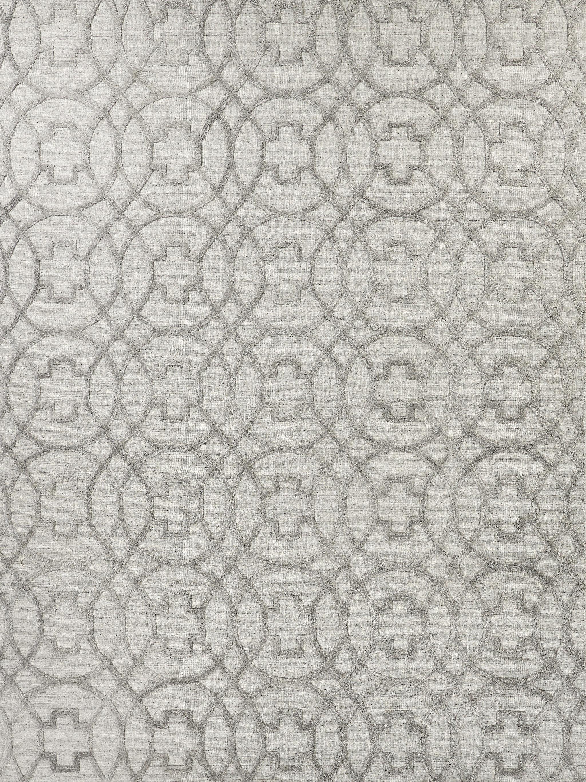 Exquisite Rugs Windsor Hand-Loomed Wool/Bamboo Silk 2448 Light Silver 9' X 6' Area Rug - Image 7