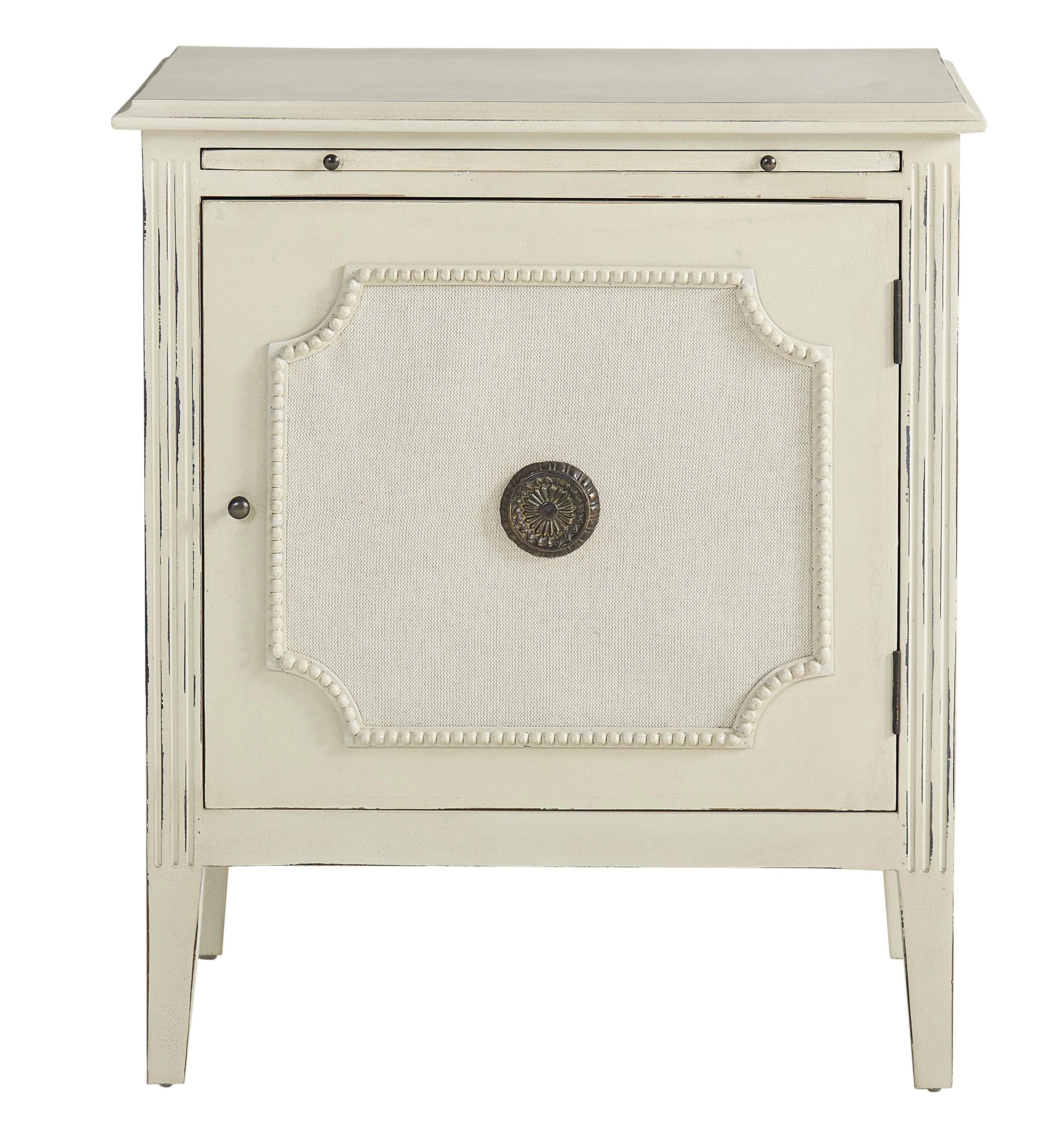 Furniture Classics Linen & Beaded Front End Table - Image 4