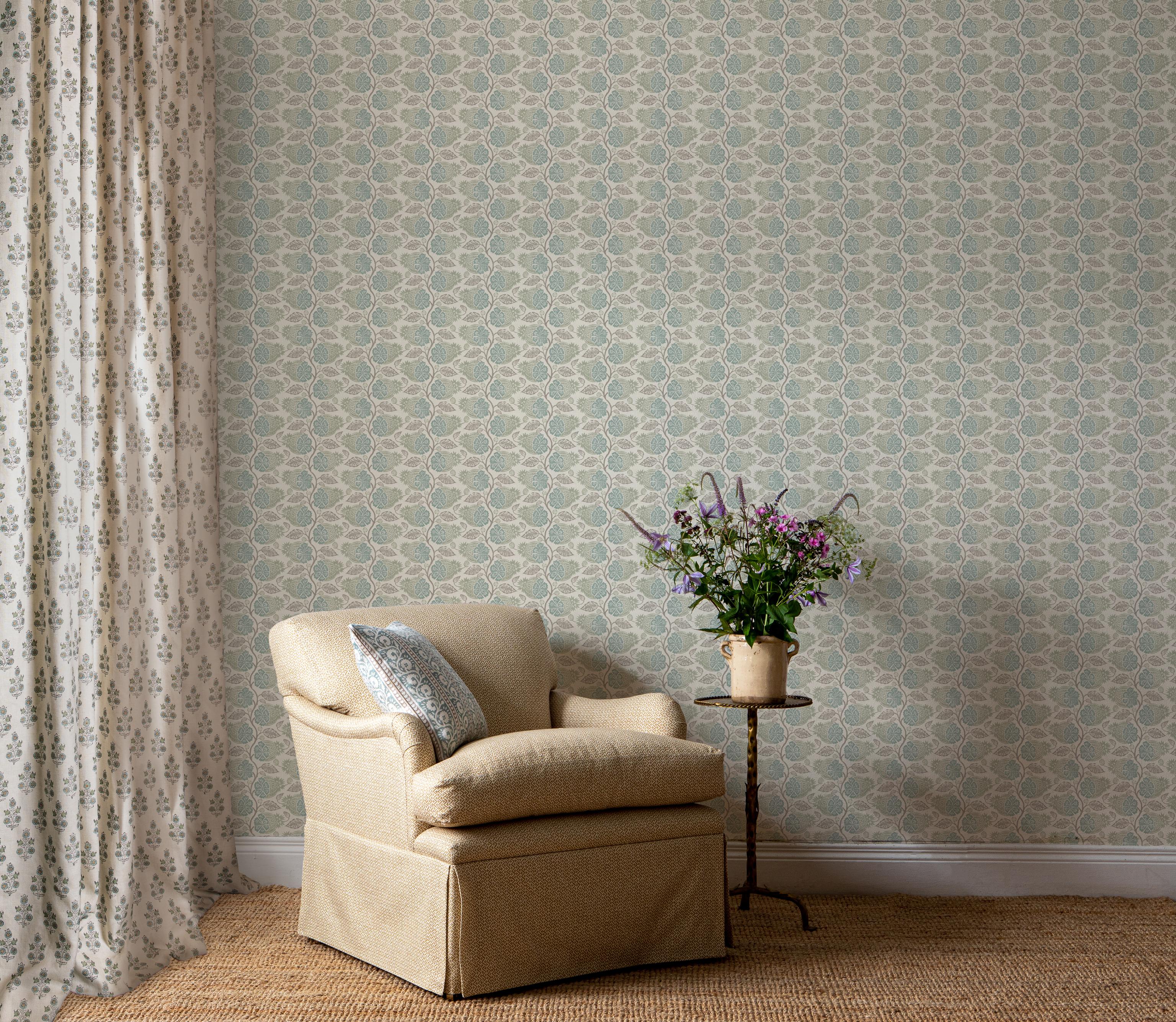 G P & J Baker Bibury Green Wallpaper - Image 3