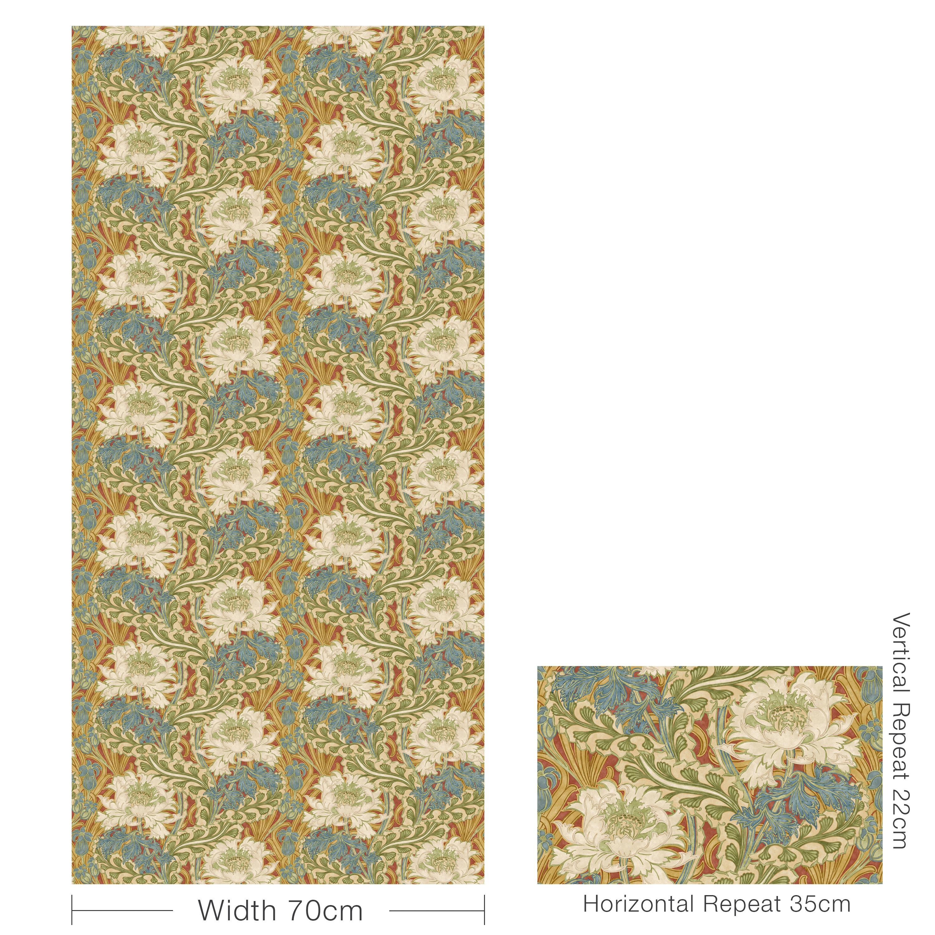 G P & J Baker Brantwood Red/Green Wallpaper - Image 4