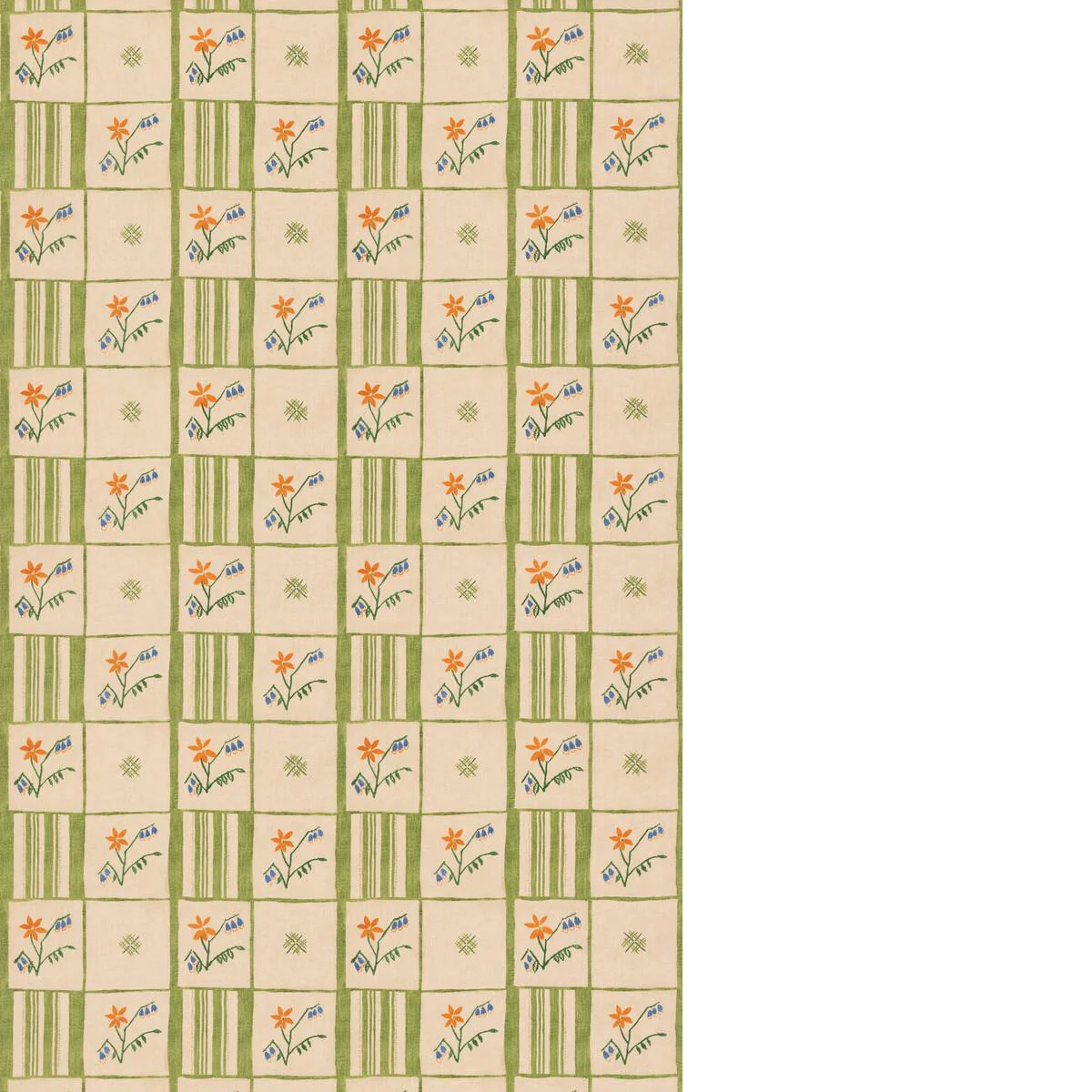 G P & J Baker Forget-Me-Not Green Fabric