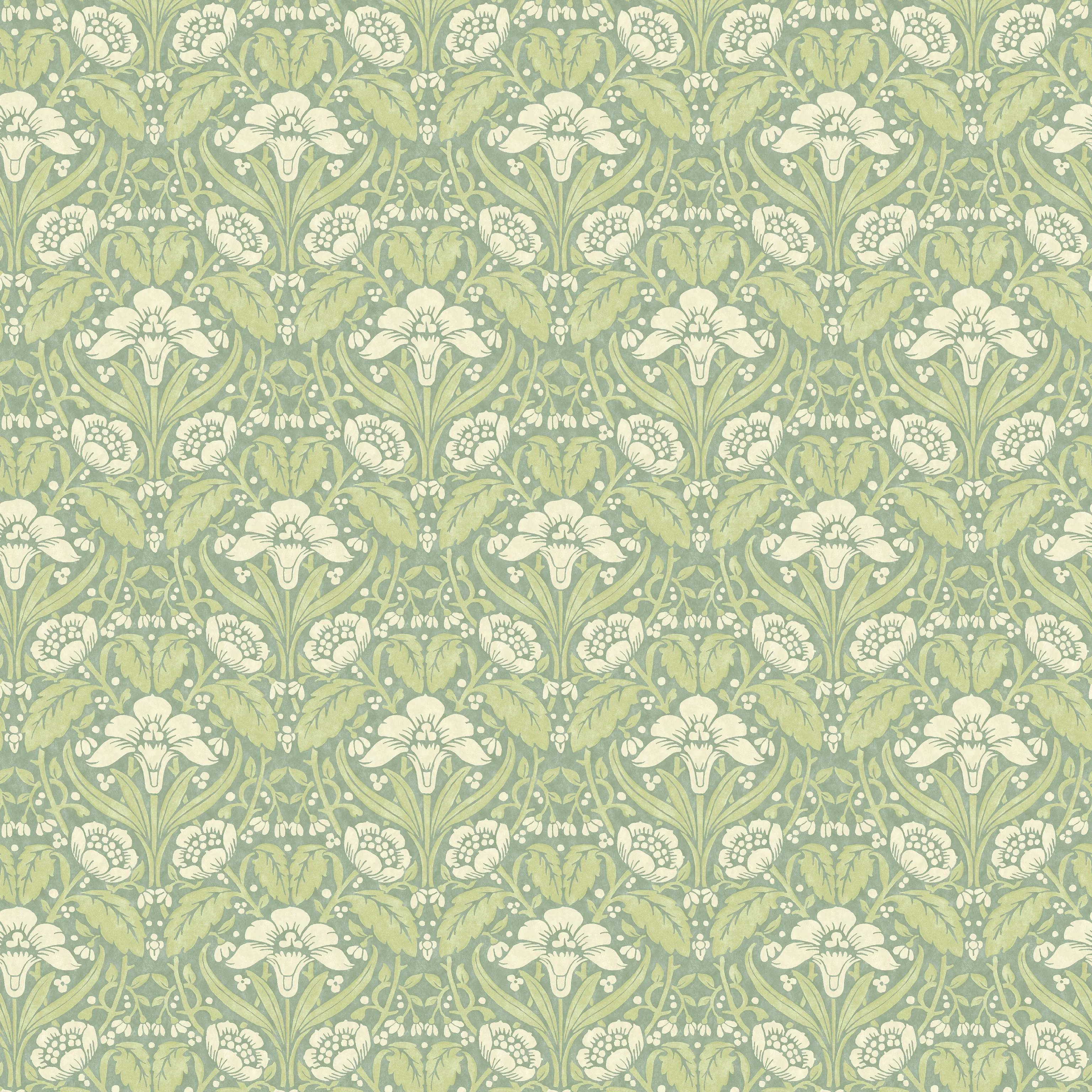G P & J Baker Iris Meadow Aqua/Green Wallpaper