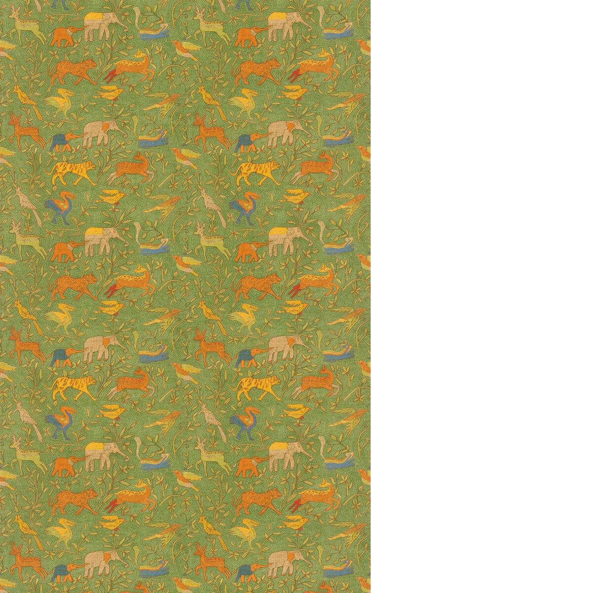 G P & J Baker Noah'S Ark Green Fabric