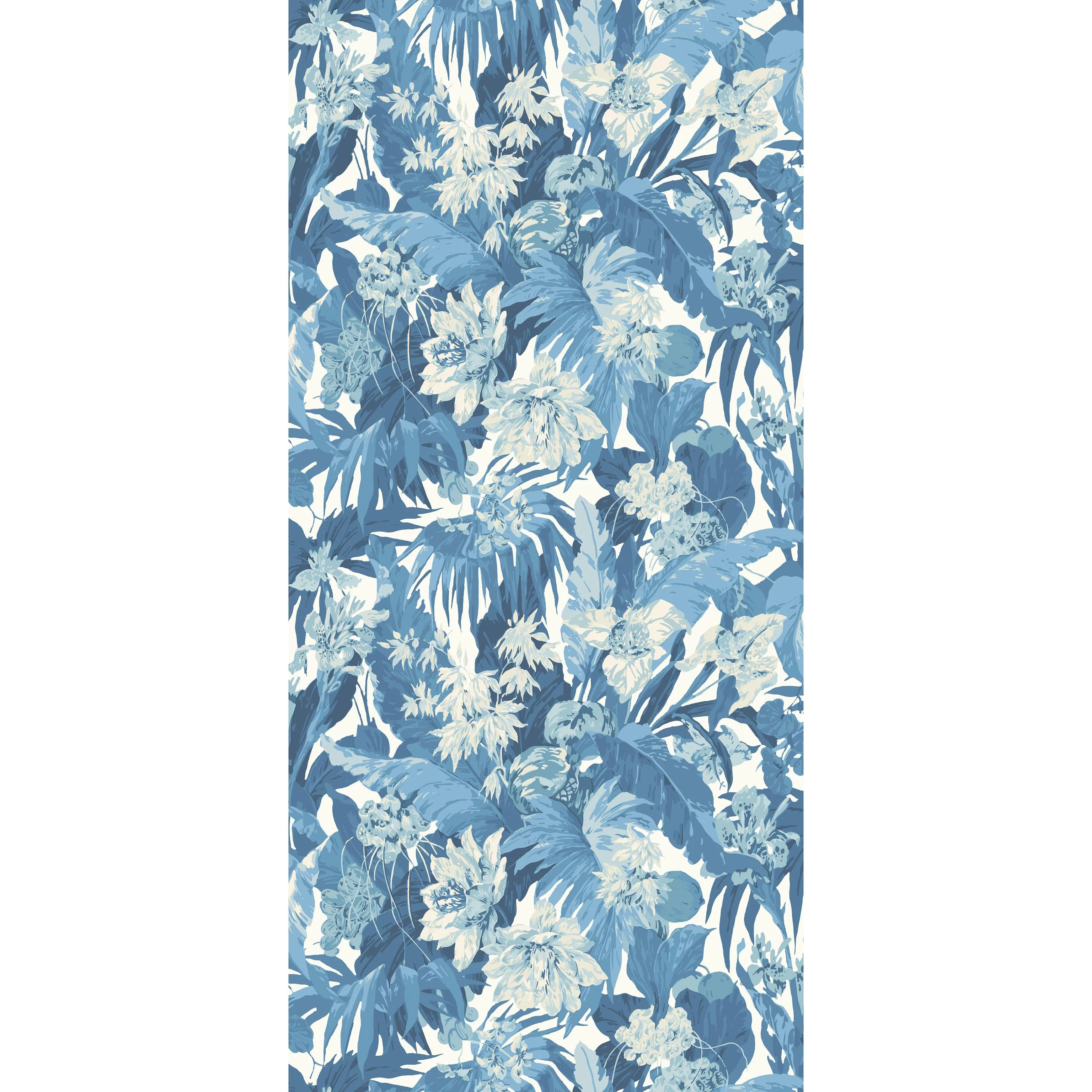 G P & J Baker Tropical Floral Blue Wallpaper - Image 2