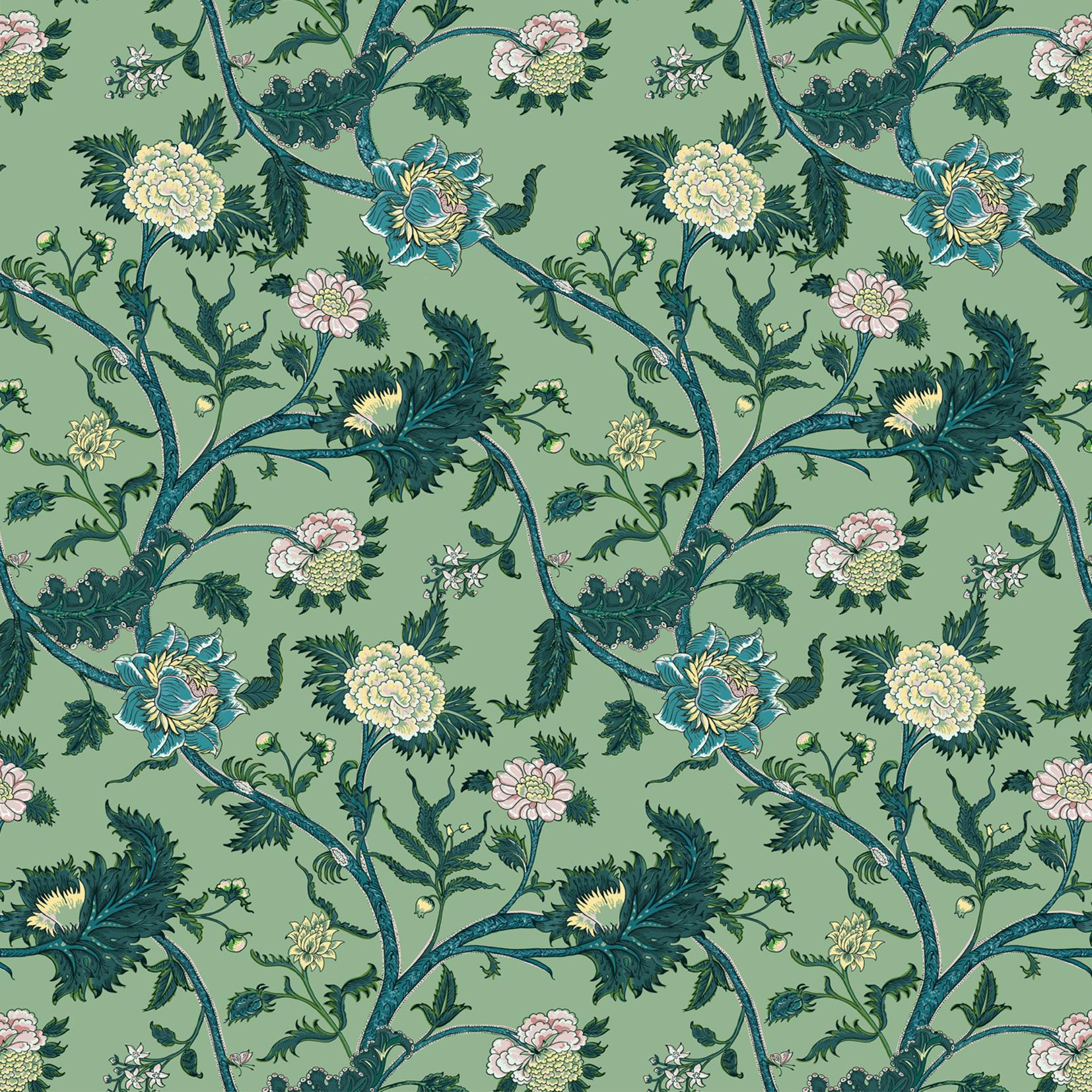 Gaston Y Daniela Palampore Verde Fabric - Image 2