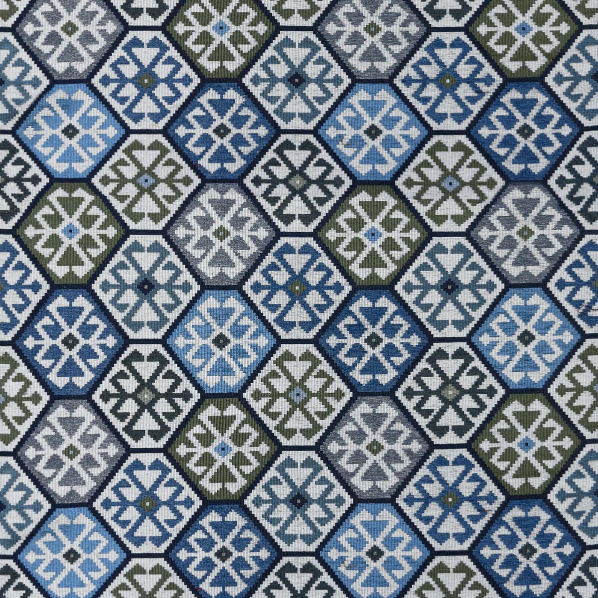 Gaston Y Daniela Tesalonica Verde/Azul Upholstery Fabric