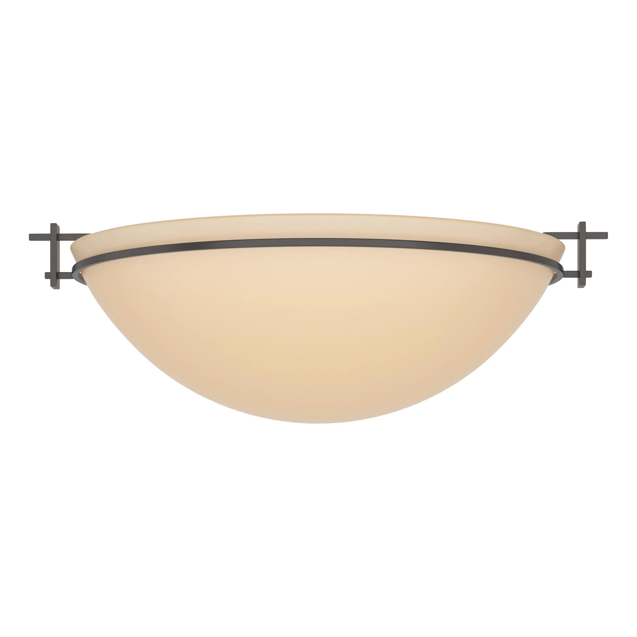 Hubbardton Forge 2002 Oil Rubbed Bronze Sand Glass (Ss) Moonband Large Semi-Flush