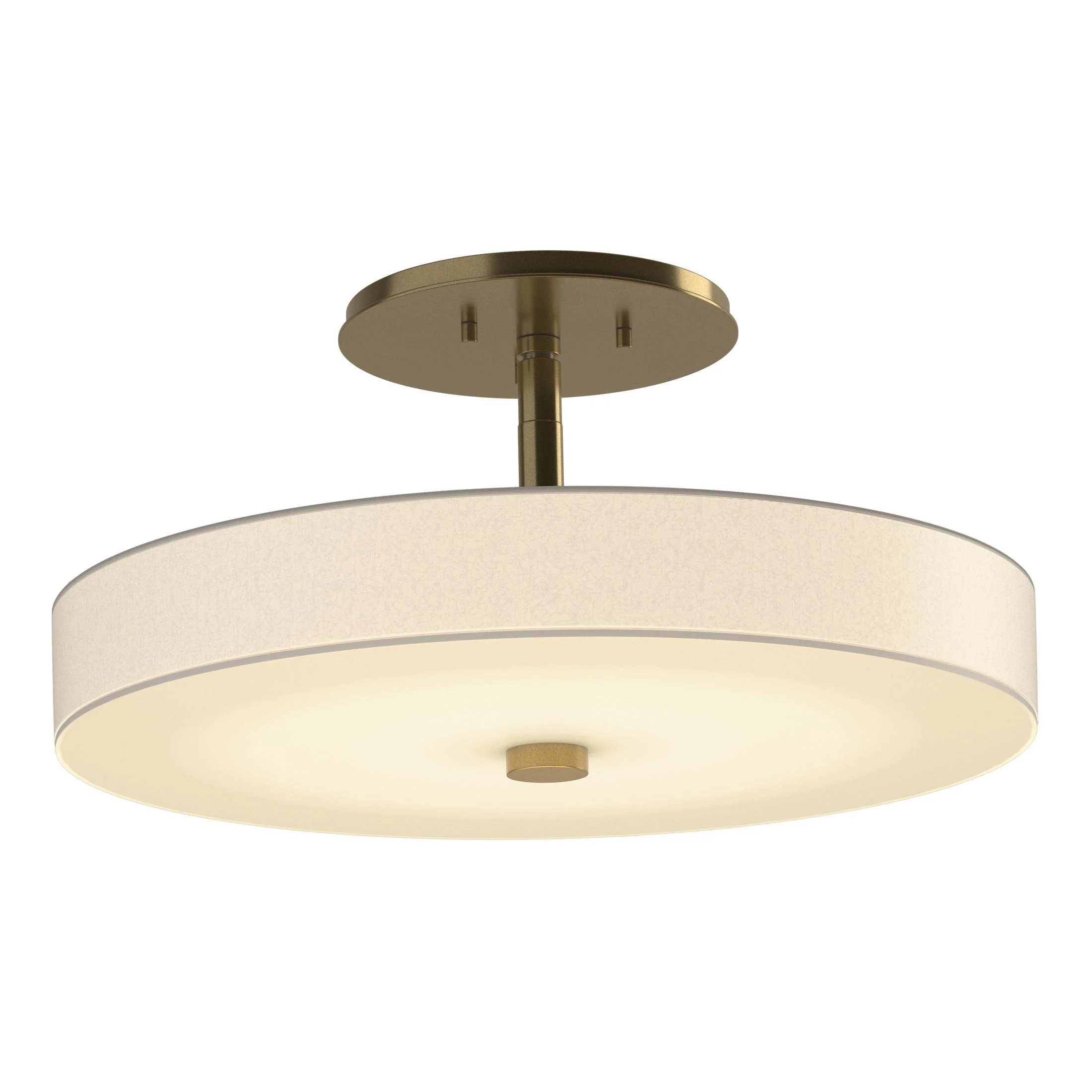 Hubbardton Forge 2015 Modern Brass Spun Frost (Sh) Disq Led Semi-Flush