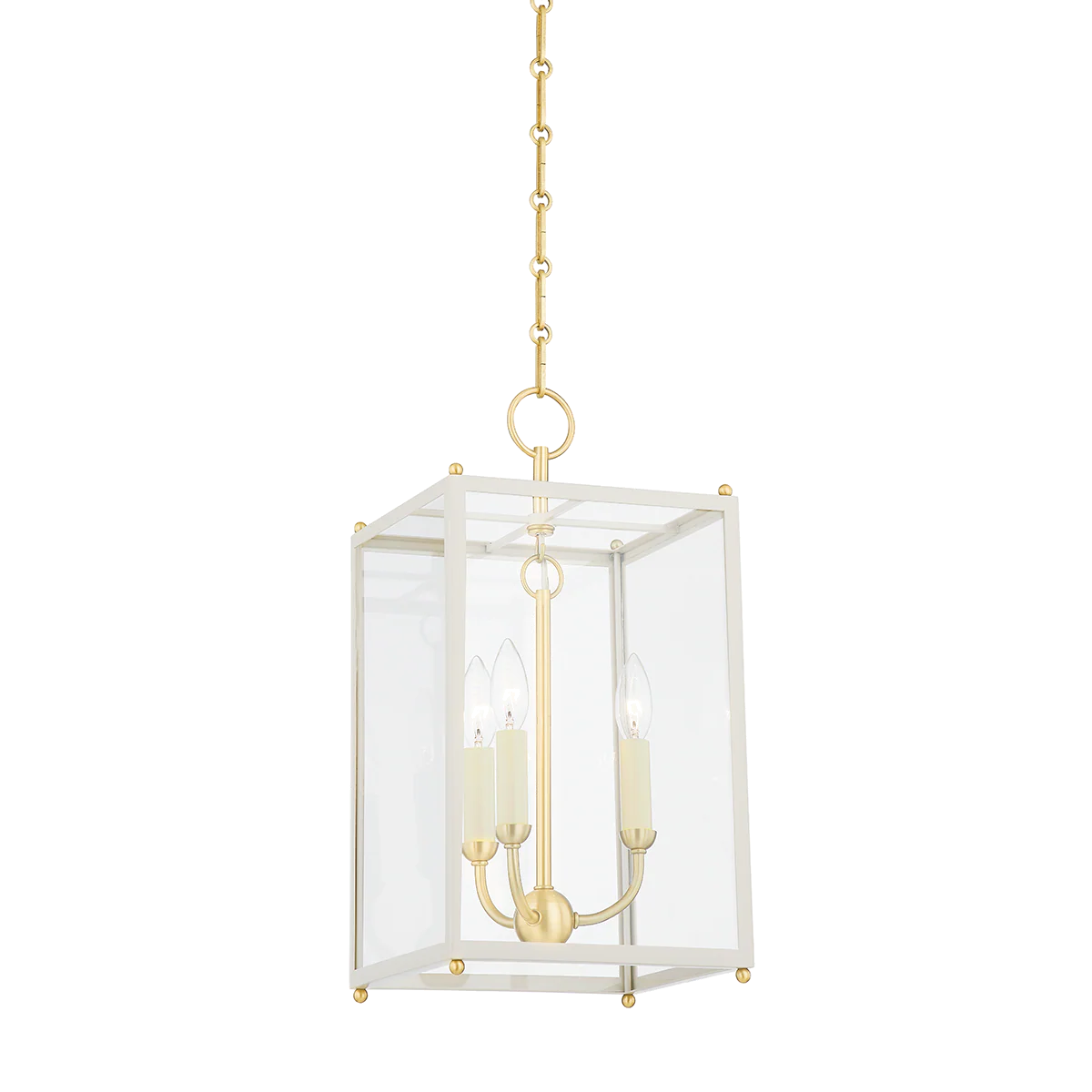 Hudson Valley Lighting Chaselton Aged Brass/Off White 10W X 10L X 19.5H Lantern