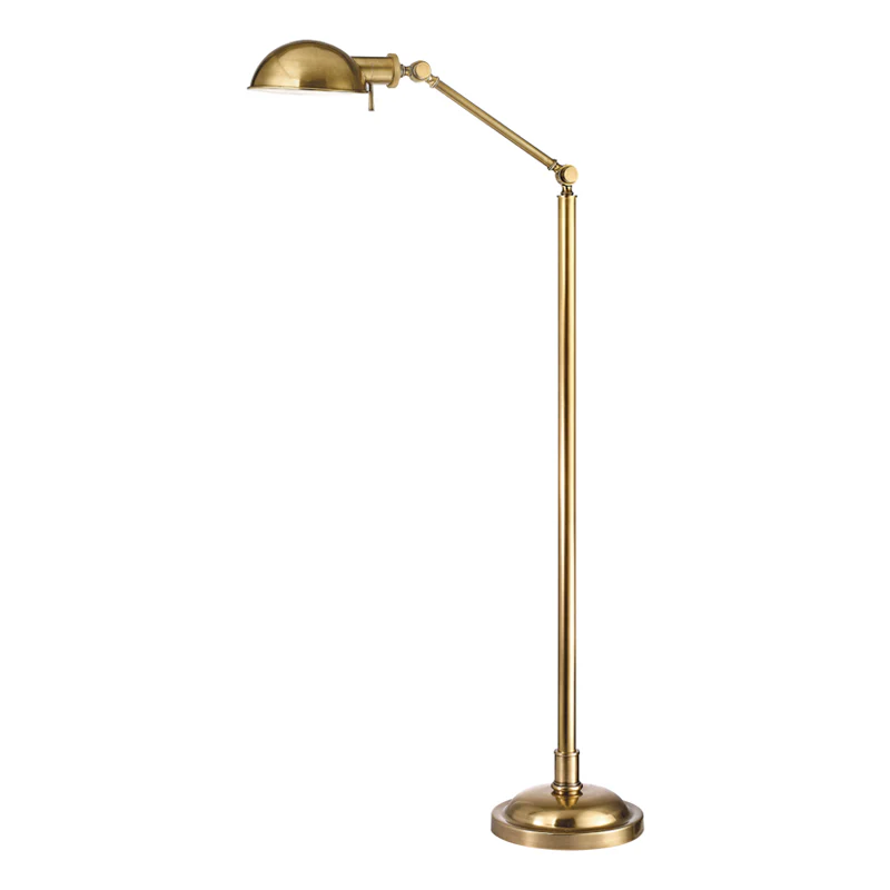 Hudson Valley Lighting Girard Vintage Brass 10W X 56H Floor Lamp