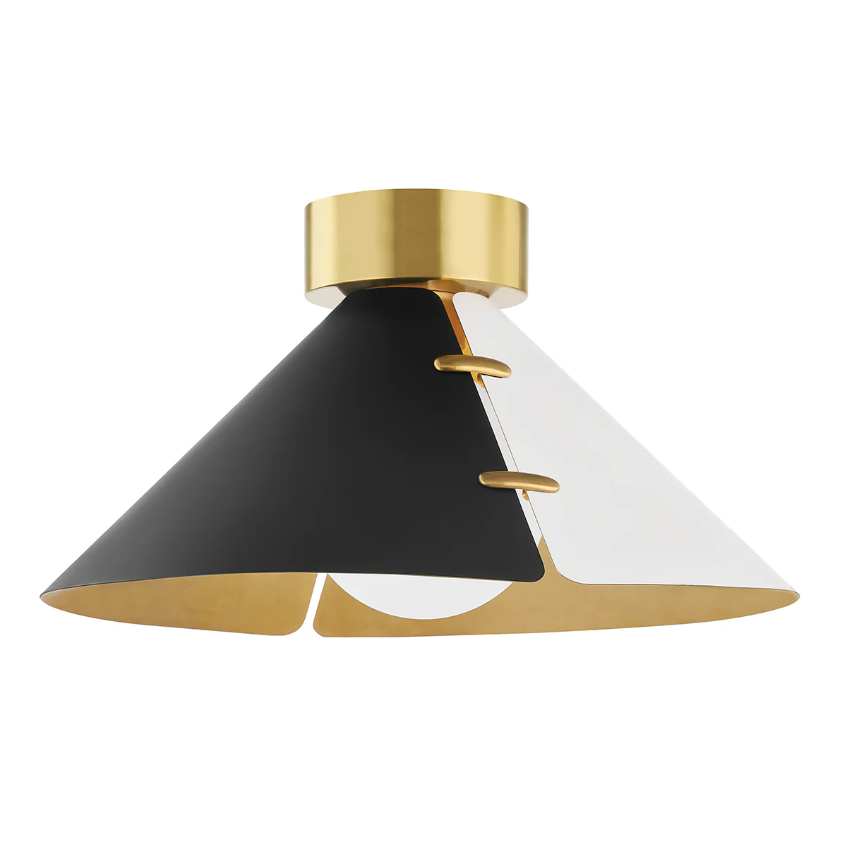 Hudson Valley Lighting Split Aged Brass 15W X 8H Flush Mount