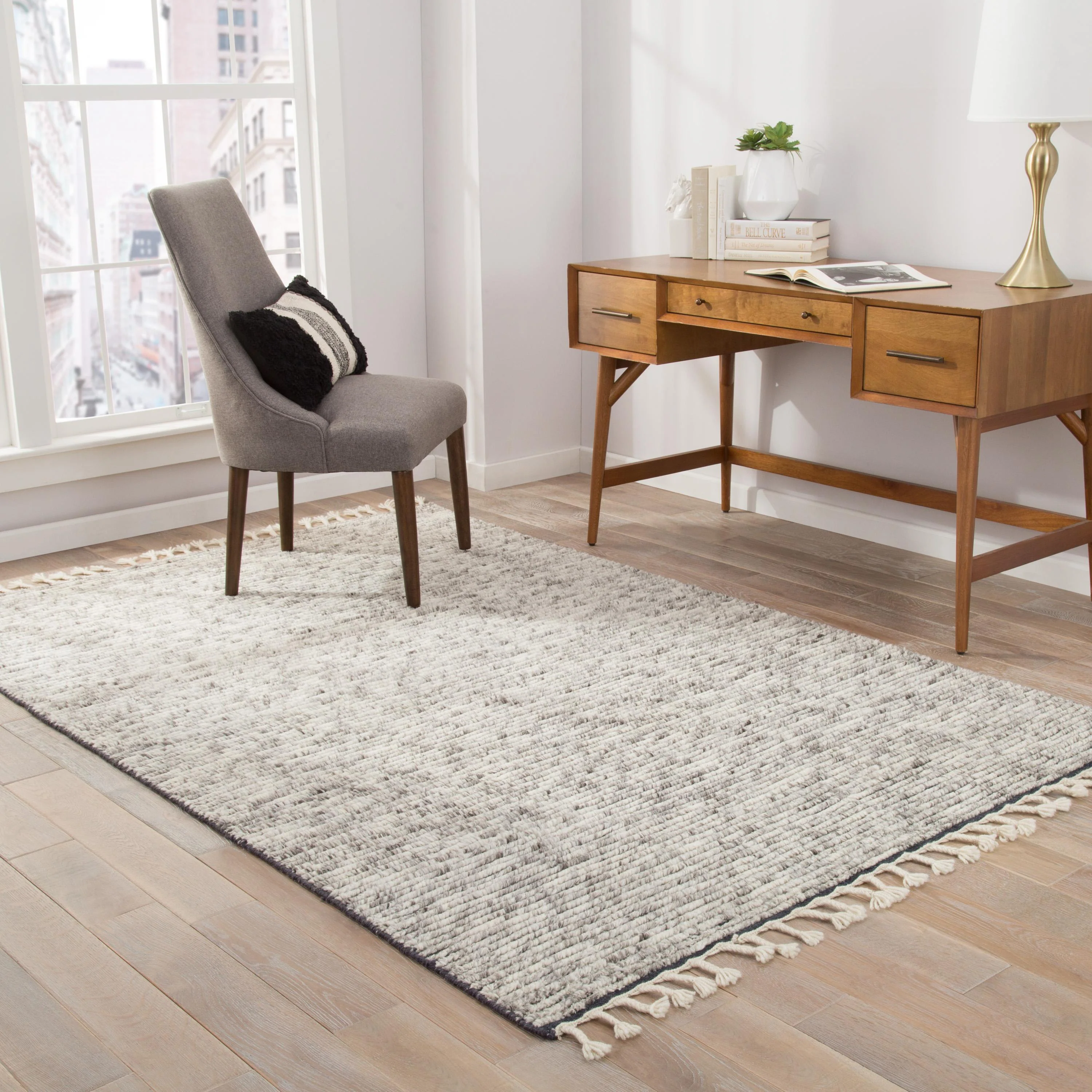 Jaipur Living Alpine Alpine Solid White / Gray 3' X 12' Rug - Image 4