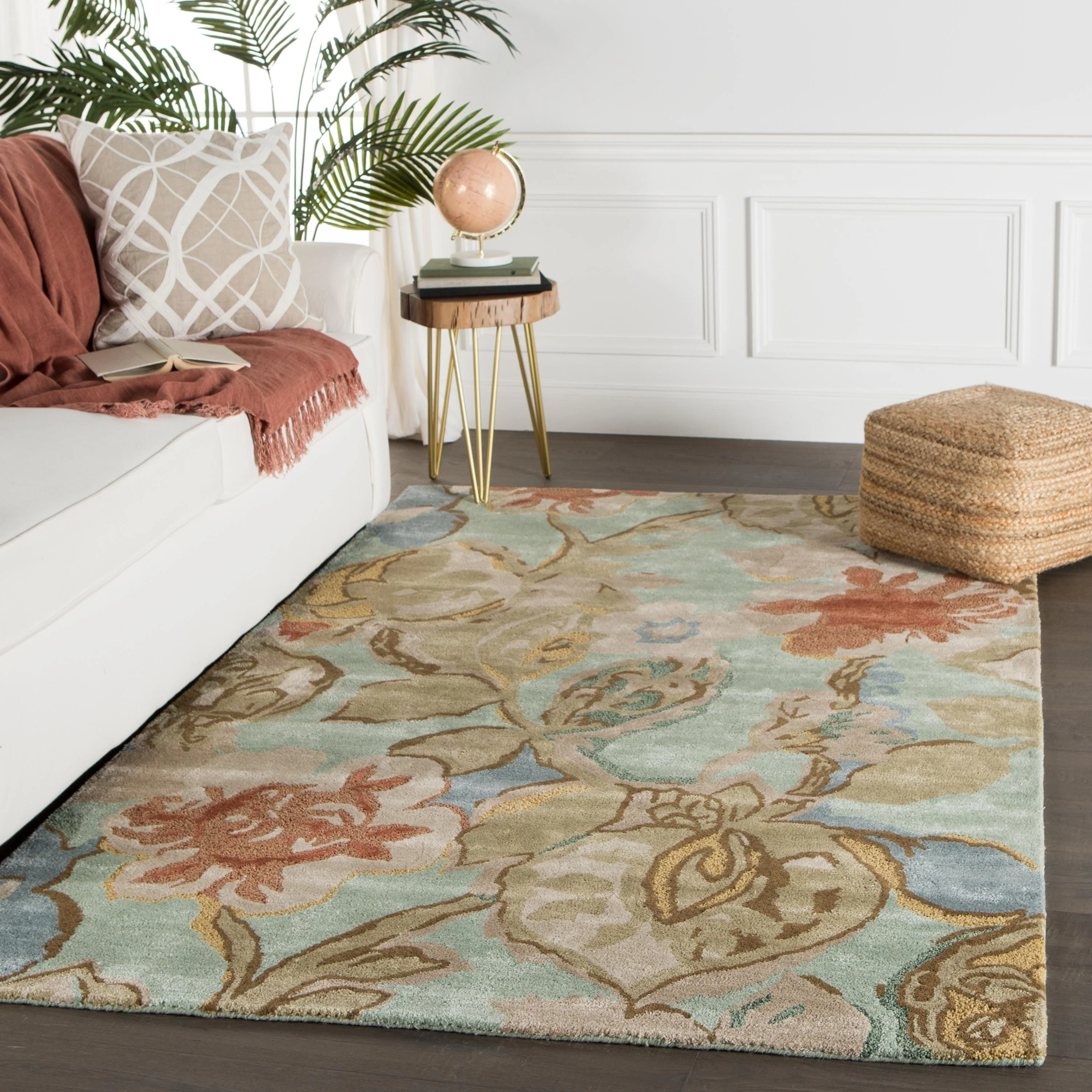 Jaipur Living Blue Petal Pusher Abstract Green / Multicolor 2' X 3' Rug - Image 3