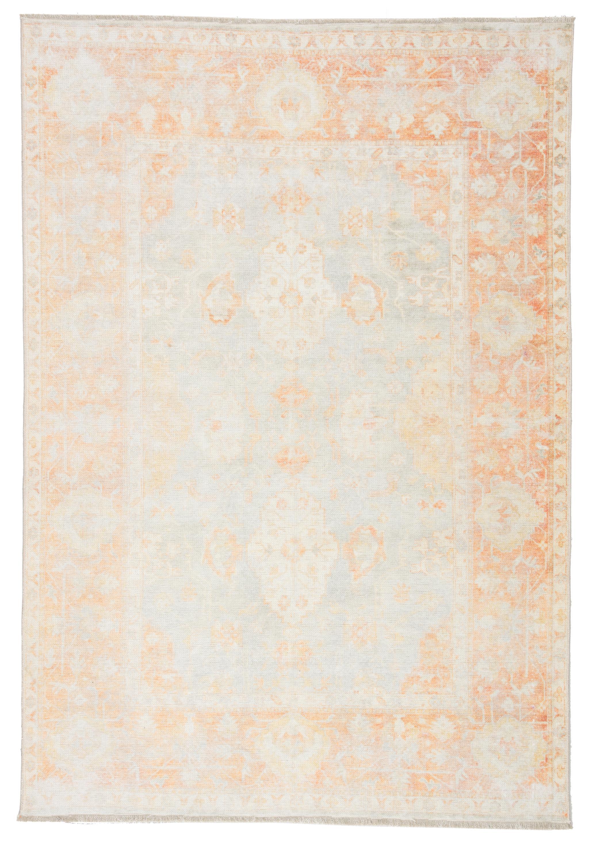 Jaipur Living Boheme Patrin Border Orange / Light Gray 6' X 9' Rug