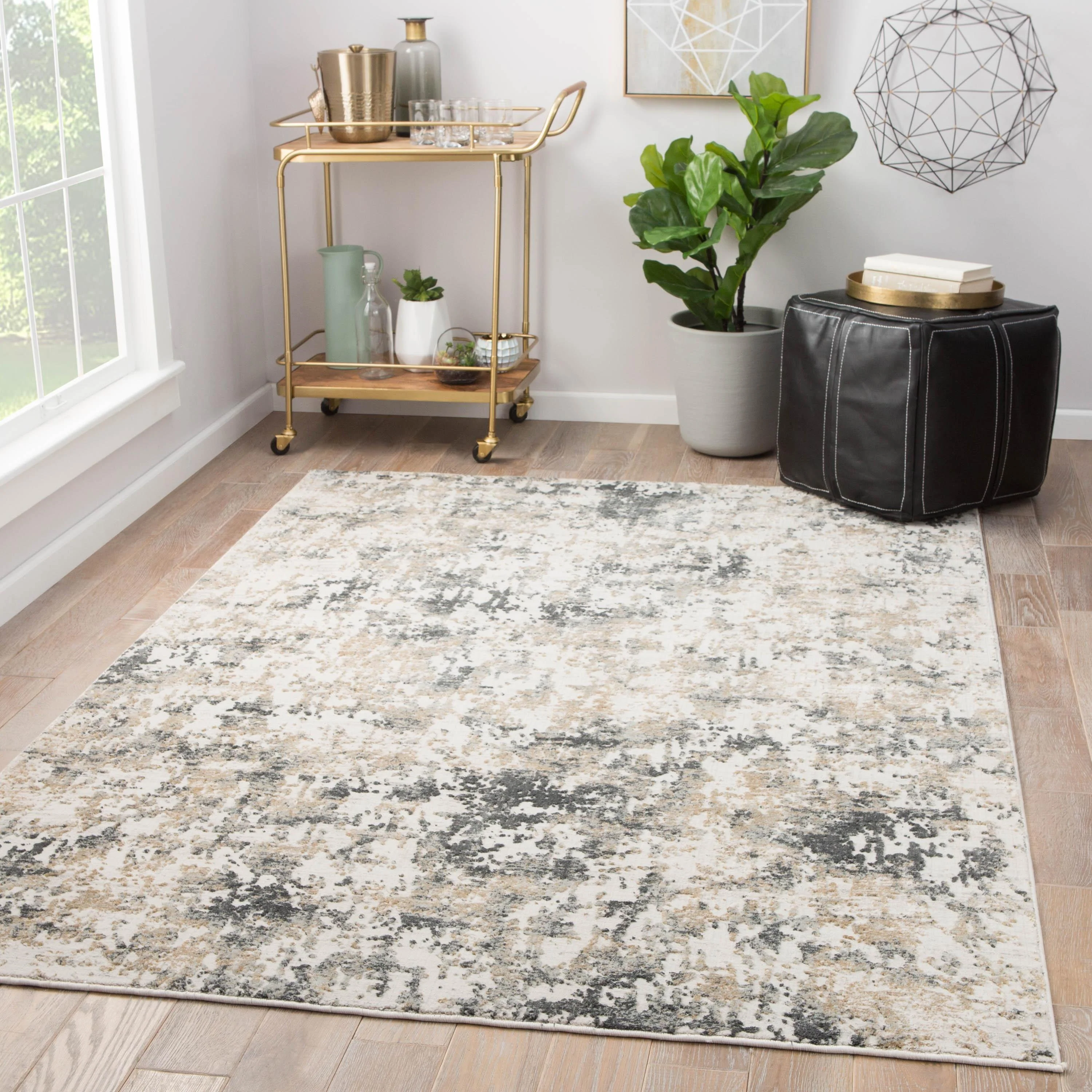 Jaipur Living Cirque Arvo White / Dark Gray 5'3" X 7'6" Rug - Image 4