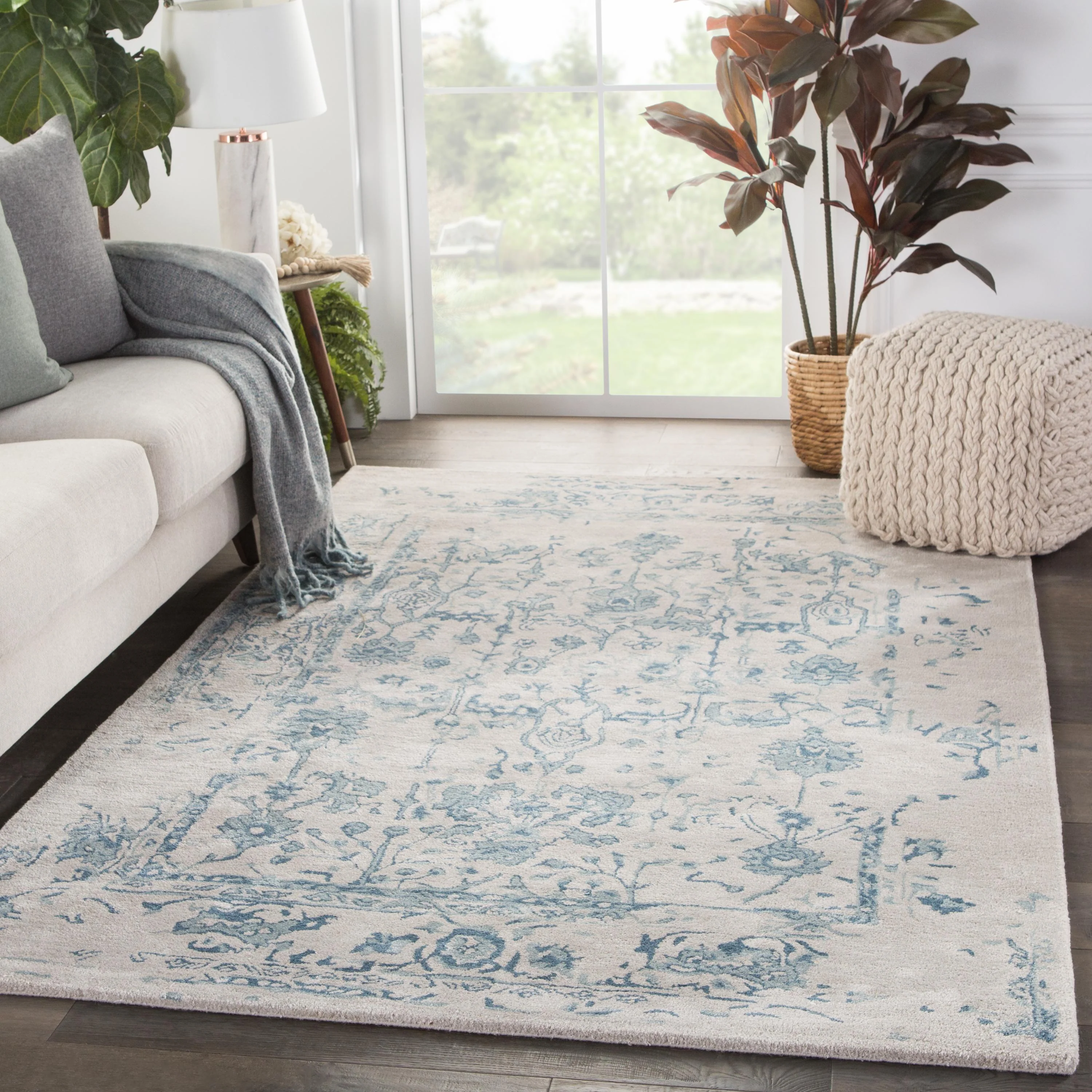 Jaipur Living Citrine Margate Floral Light Gray / Blue 8' X 10' Rug - Image 3