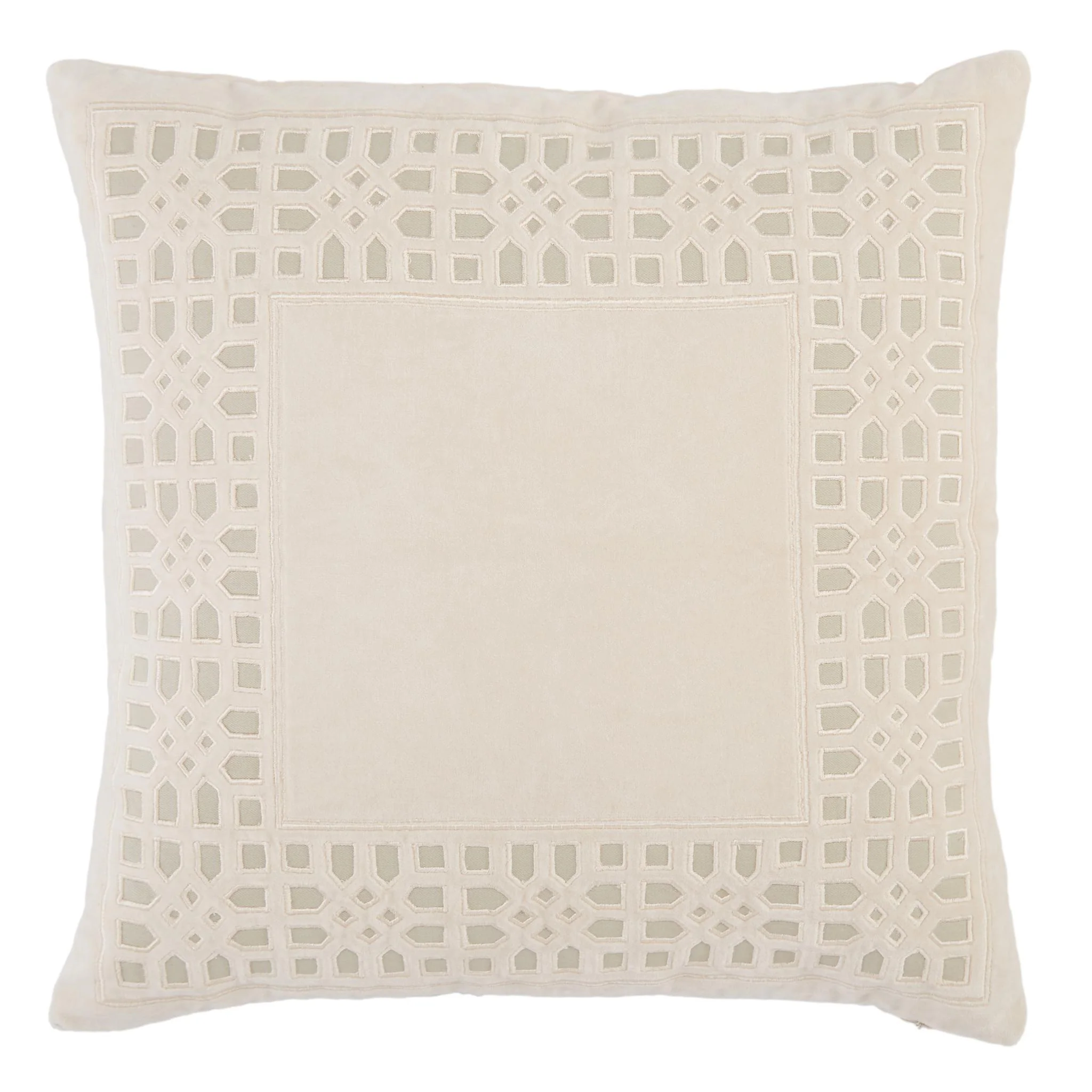 Jaipur Living Mezza Azilane Trellis Beige / Light Gray 22" X 22" Pillow