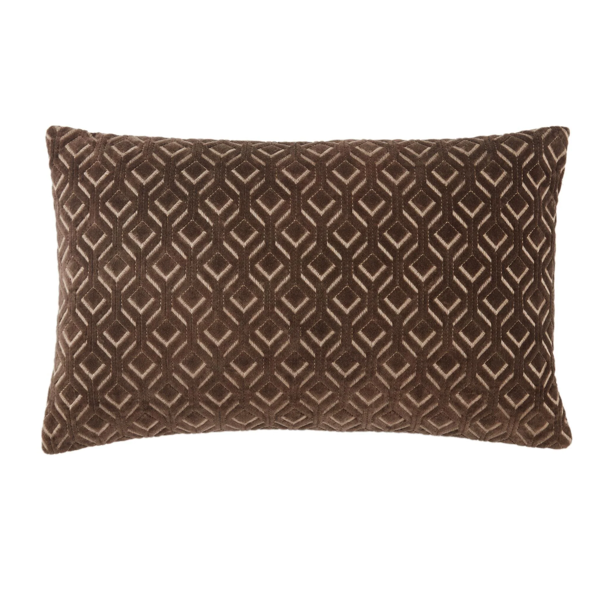 Jaipur Living Nouveau Colinet Textured Dark Taupe / Silver 13" X 21" Pillow