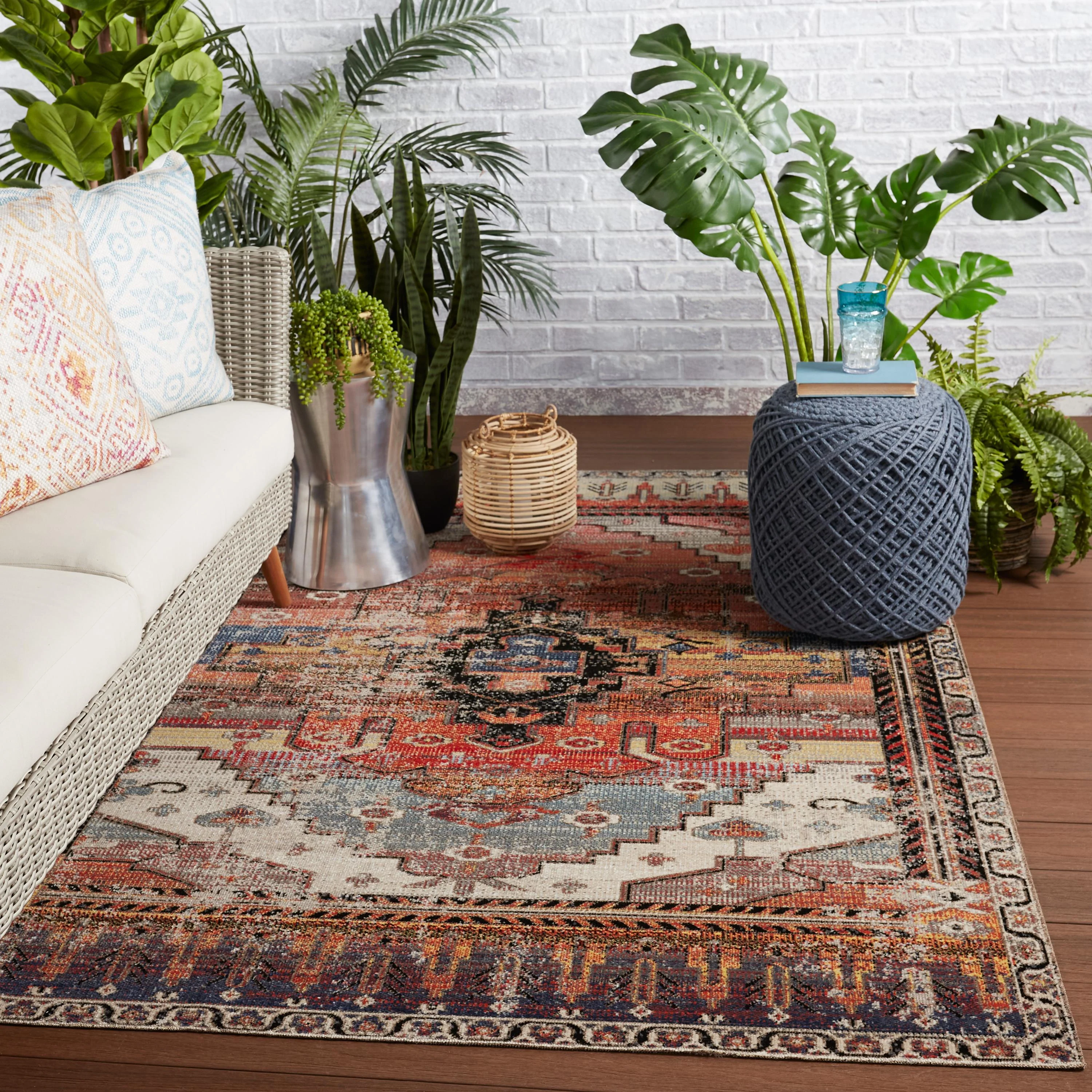 Jaipur Living Polaris Cicero Tribal Multicolor / Orange 7'6" X 9'6" Rug - Image 5