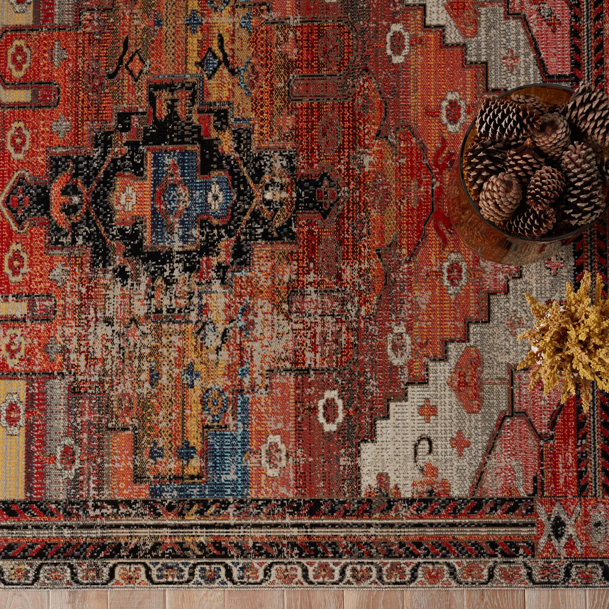 Jaipur Living Polaris Cicero Tribal Multicolor / Orange 7'6" X 9'6" Rug - Image 7