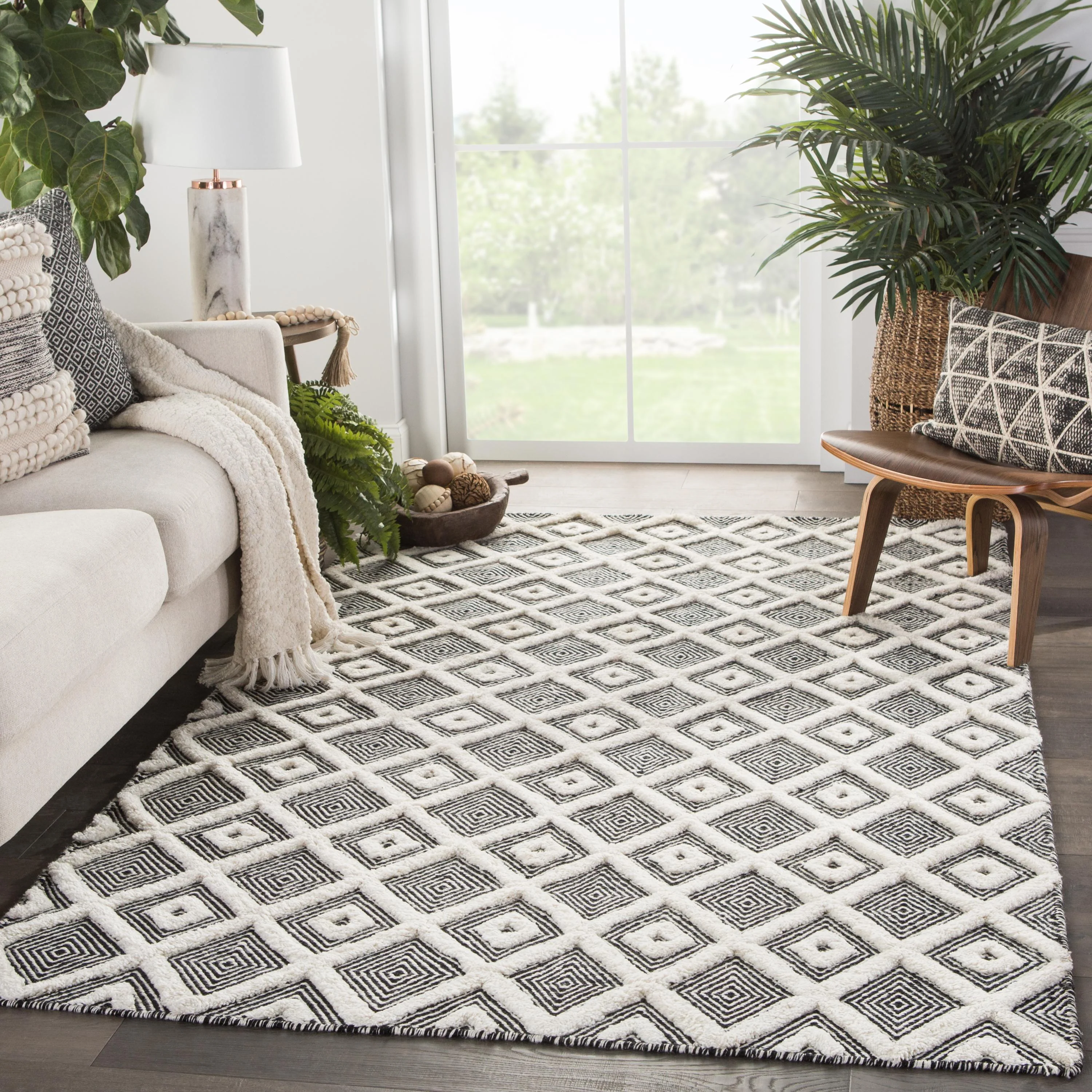Jaipur Living Rebecca Bosc Geometric Ivory / Black 7'10" X 10'10" Rug - Image 6