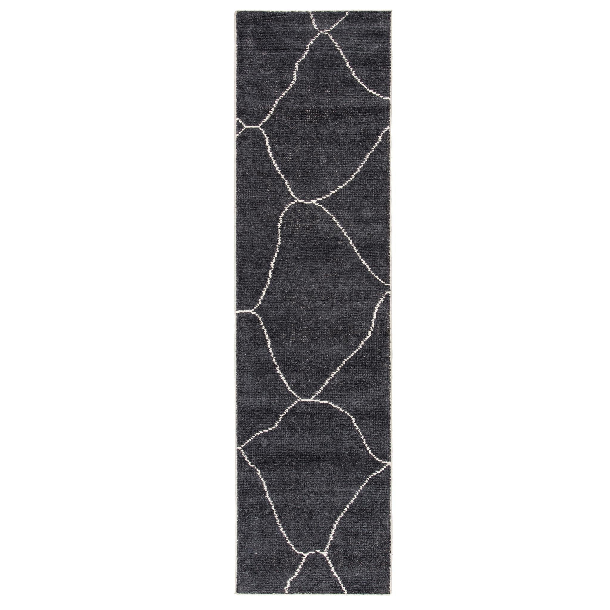 Jaipur Living Satellite Carmine Trellis Dark Gray / Blue 2'6" X 10' Rug