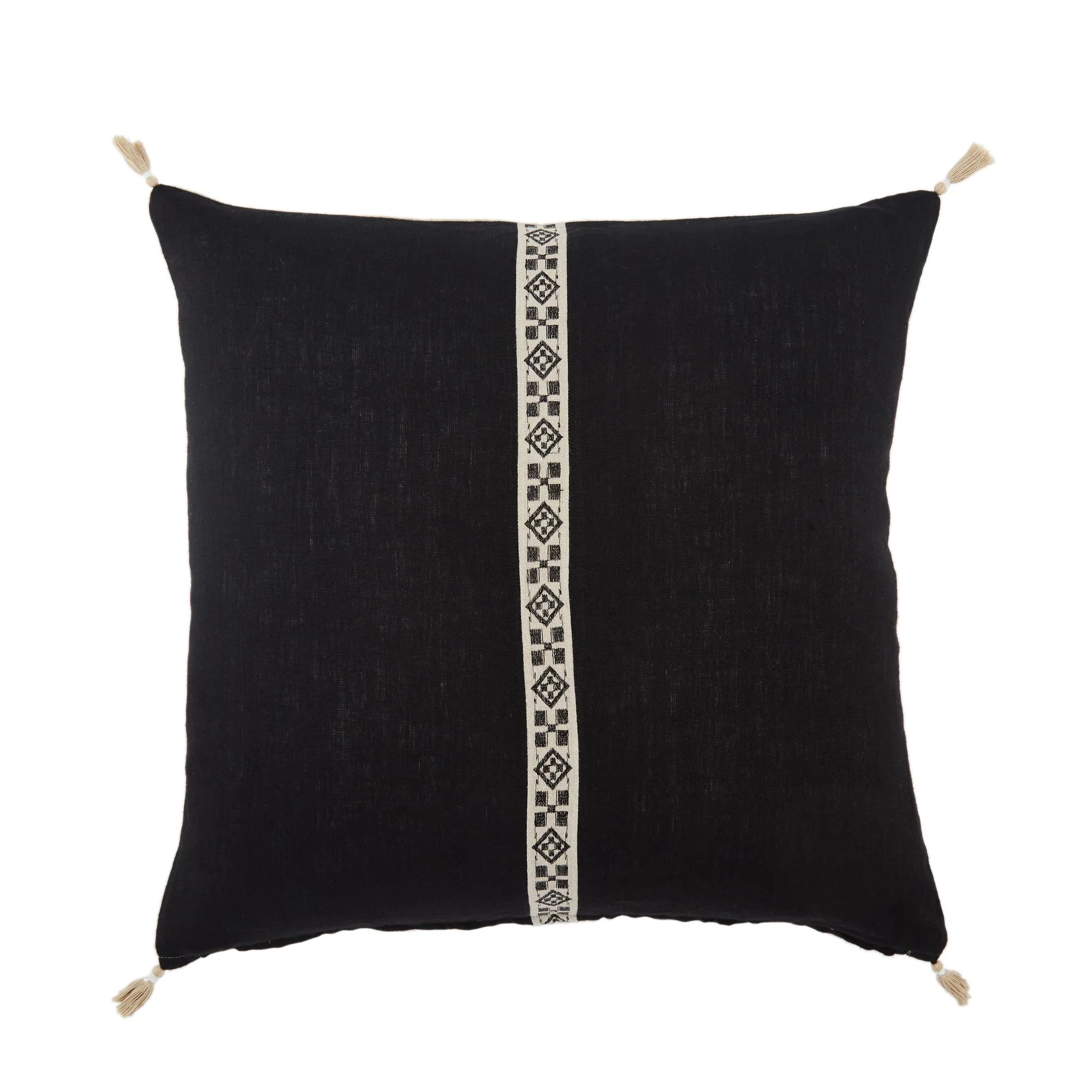Jaipur Living Taiga Loma Stripes Black / Ivory 22" X 22" Pillow - Image 2