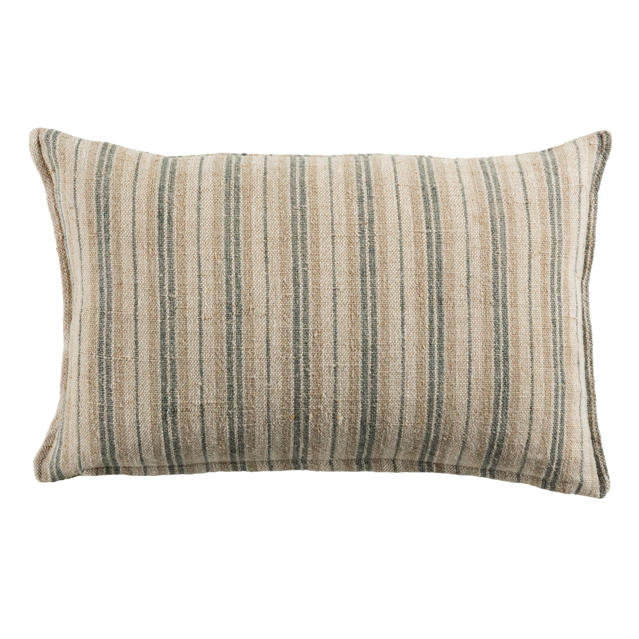Jaipur Living Tanzy Lucien Stripes Cream / Mint 13" X 21" Pillow Cover - Image 2