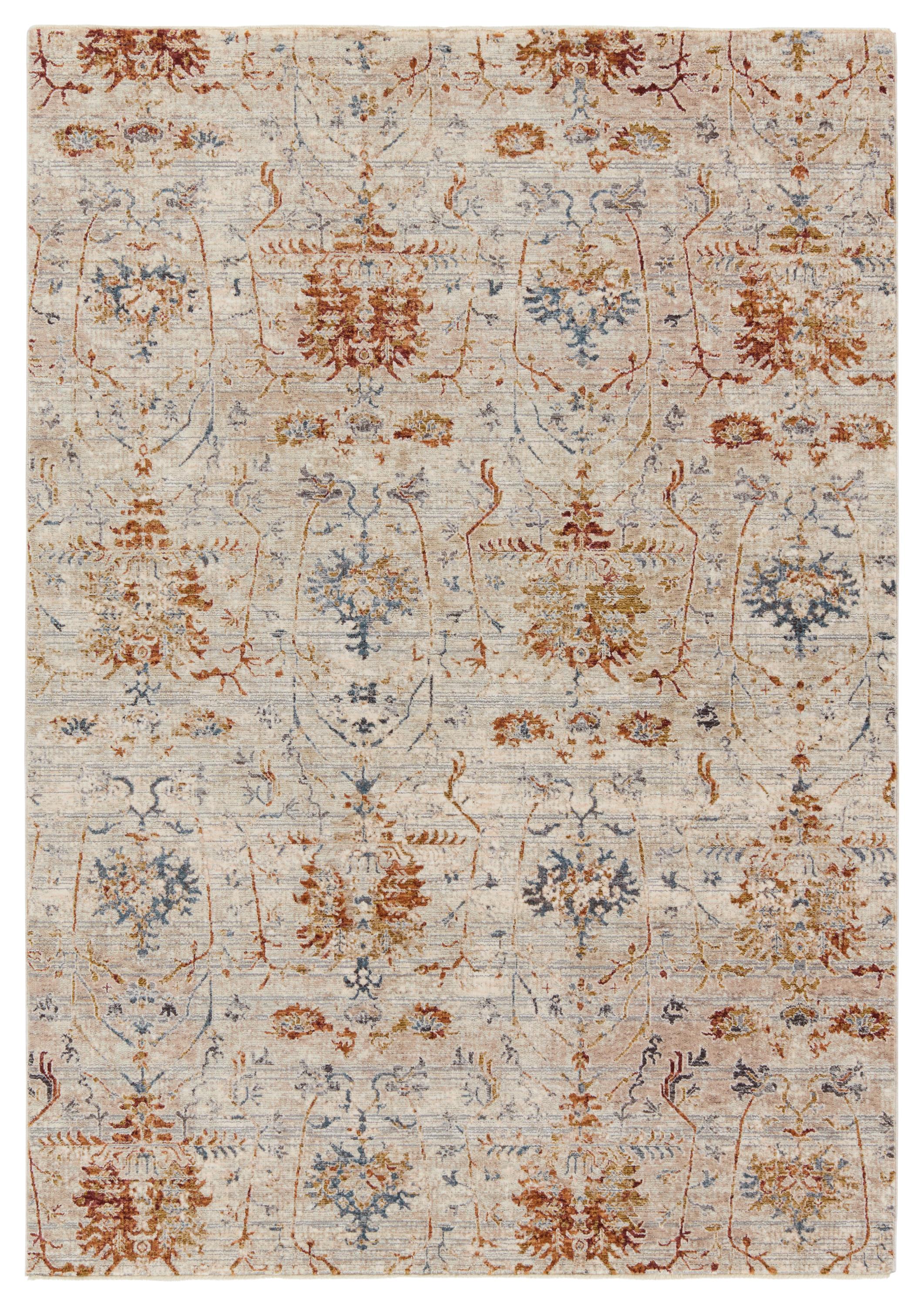 Jaipur Living Valentia Ozella Floral Taupe / Red 6' X 9' Rug - Image 2