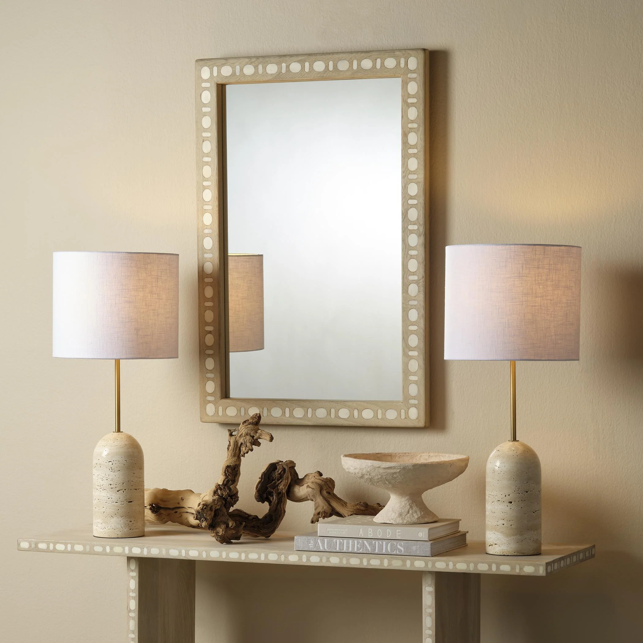 Jamie Young Sama Wood & Bone Inlay Rectangle Wall Mirror - Image 2