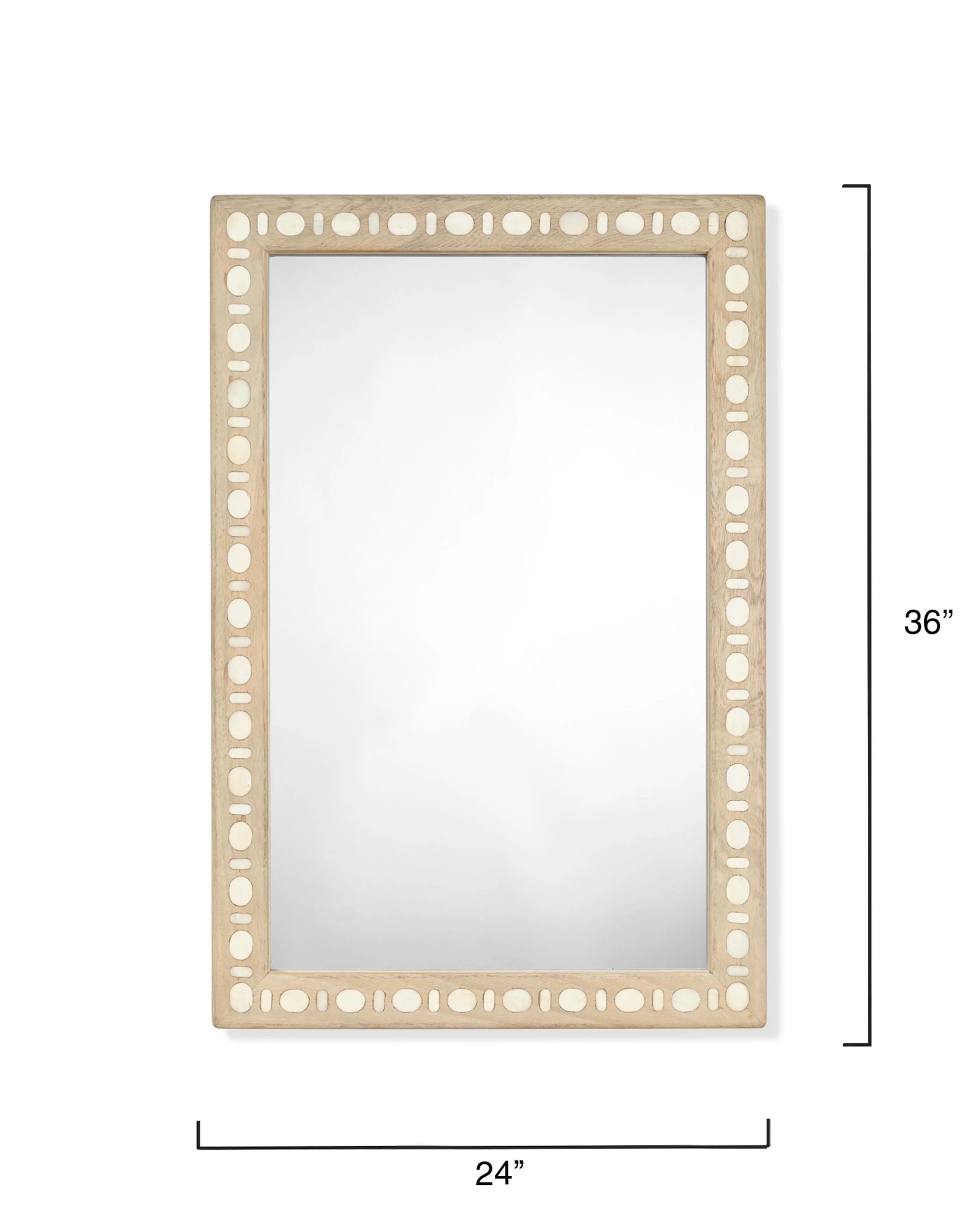 Jamie Young Sama Wood & Bone Inlay Rectangle Wall Mirror - Image 3