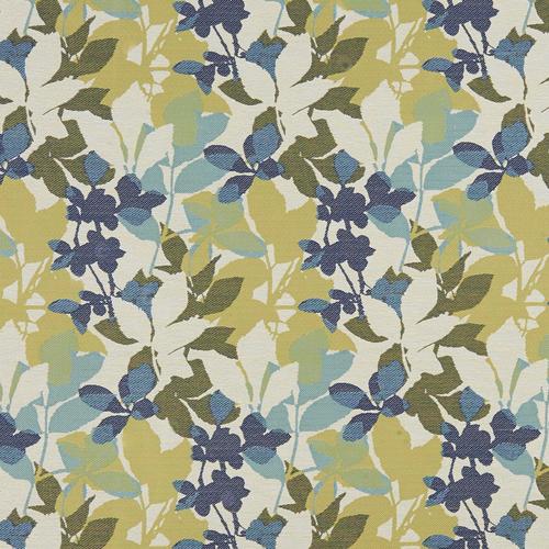 Jf Fabrics Leaflet Blue/Green (77) Upholstery Fabric