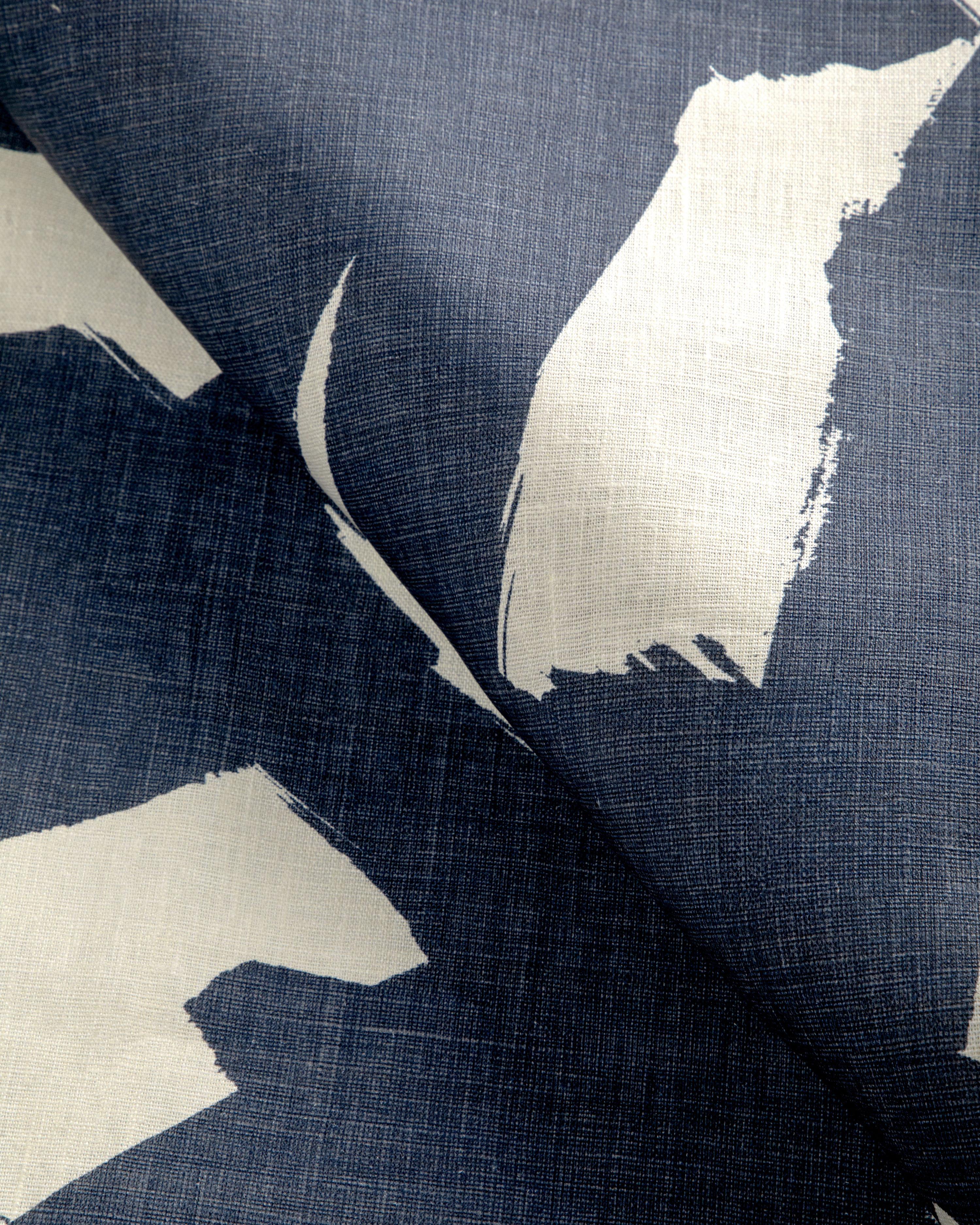 Kravet Bold Lines Indigo Fabric - Image 4